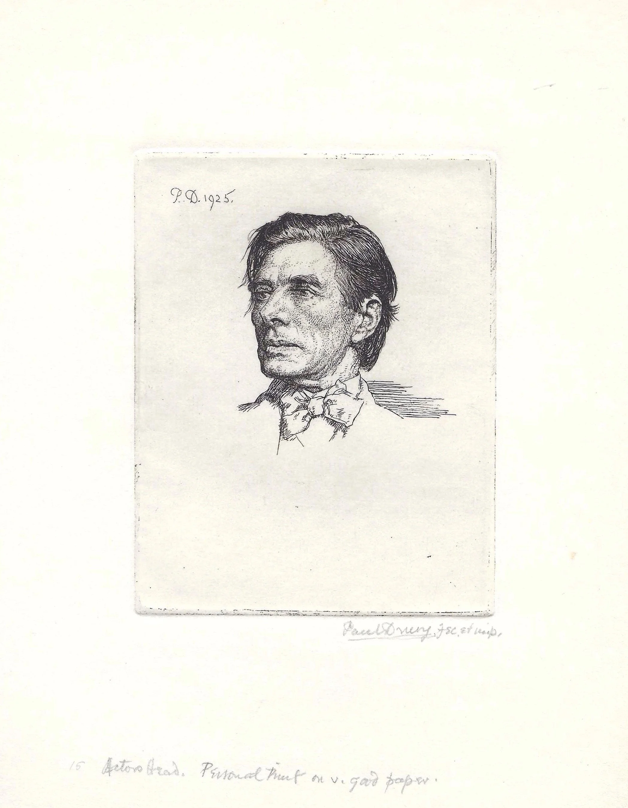 Head of an Actor
Etching