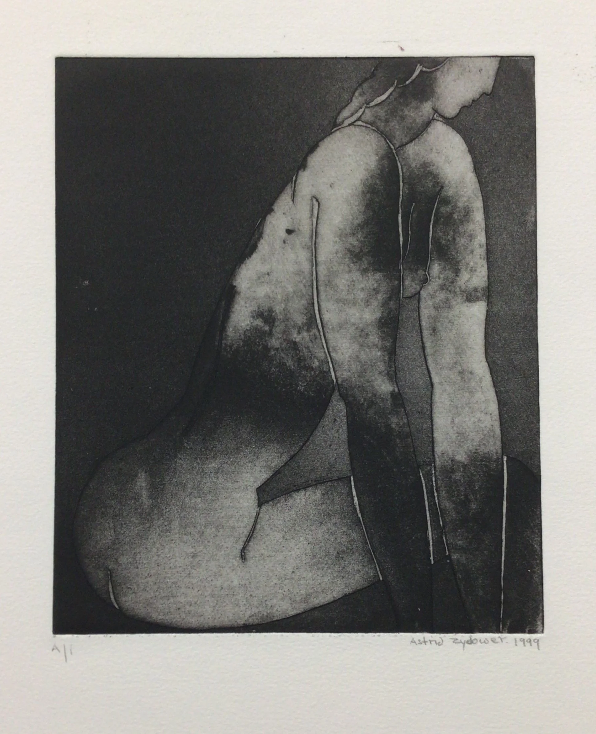 21: Untitled ( Figure leaning forward) 3rd State
Etching and Aquatint
Image Size 19x23cm
A/P Signed and dated 1999
£595