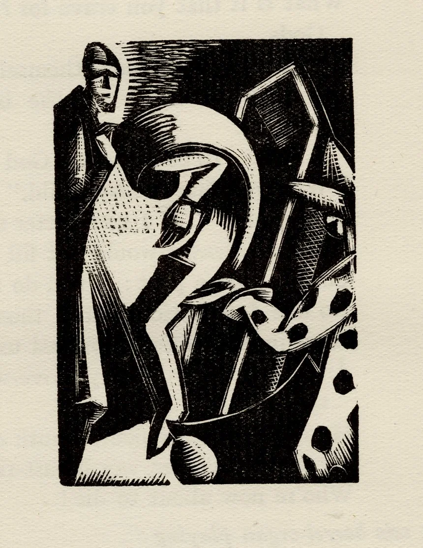 Paul Nash
Death of Bosphorus
Wood Engraving
£295
Original wood engraving from Mister Bosphorus and the Muses. Words by Ford Maddox Brown.
Published in 1923.