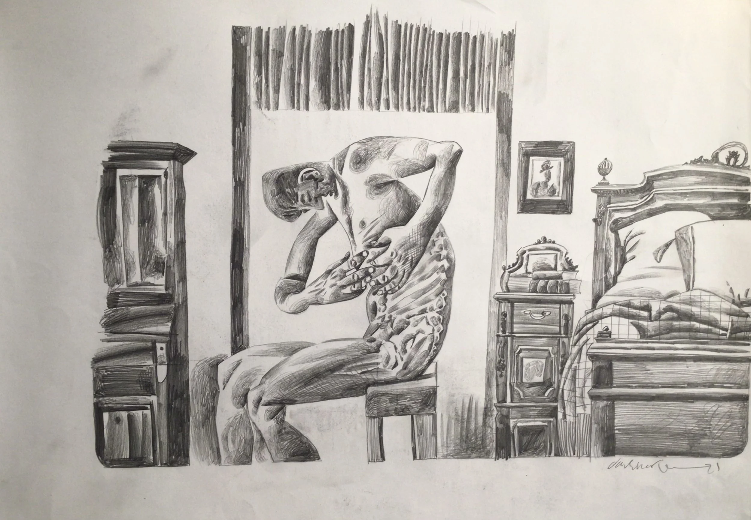 26: The Skeleton. 
Pencil on Paper. Paper Size 420x594mm. £500