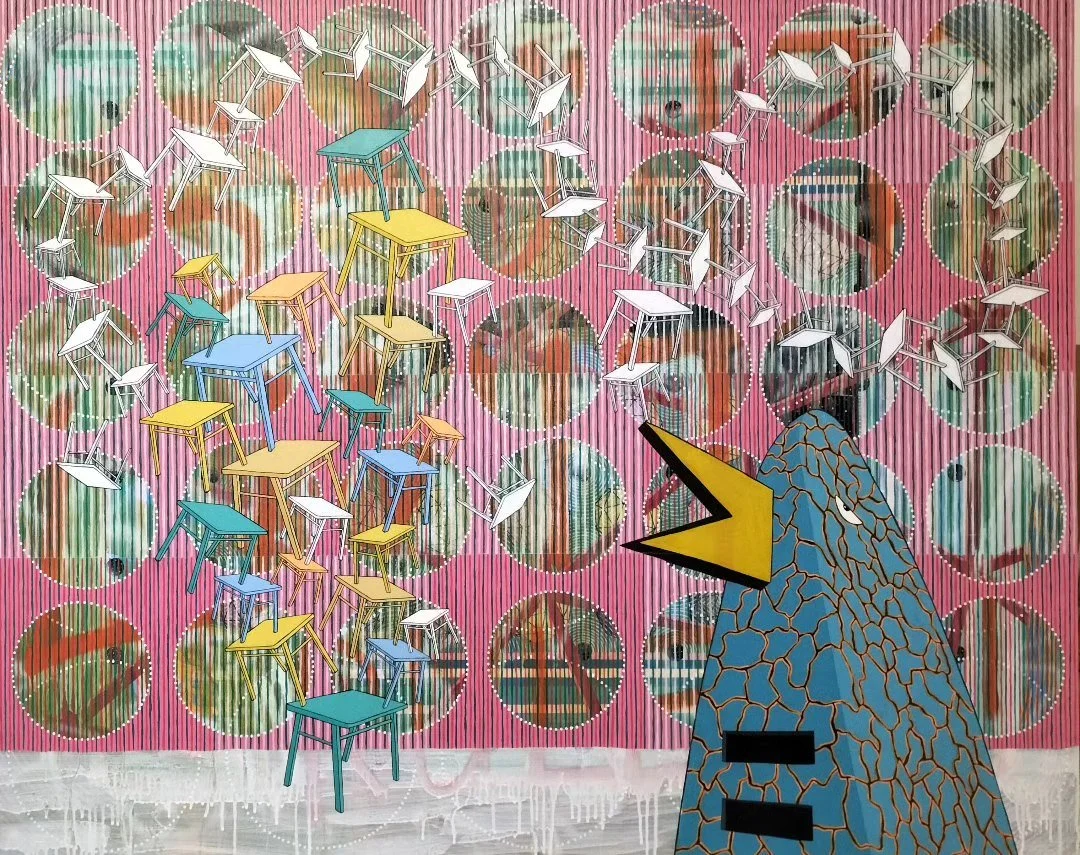 The Bird Lady of Chanctonbury Ring
Acrylic on Canvas
120x150cm