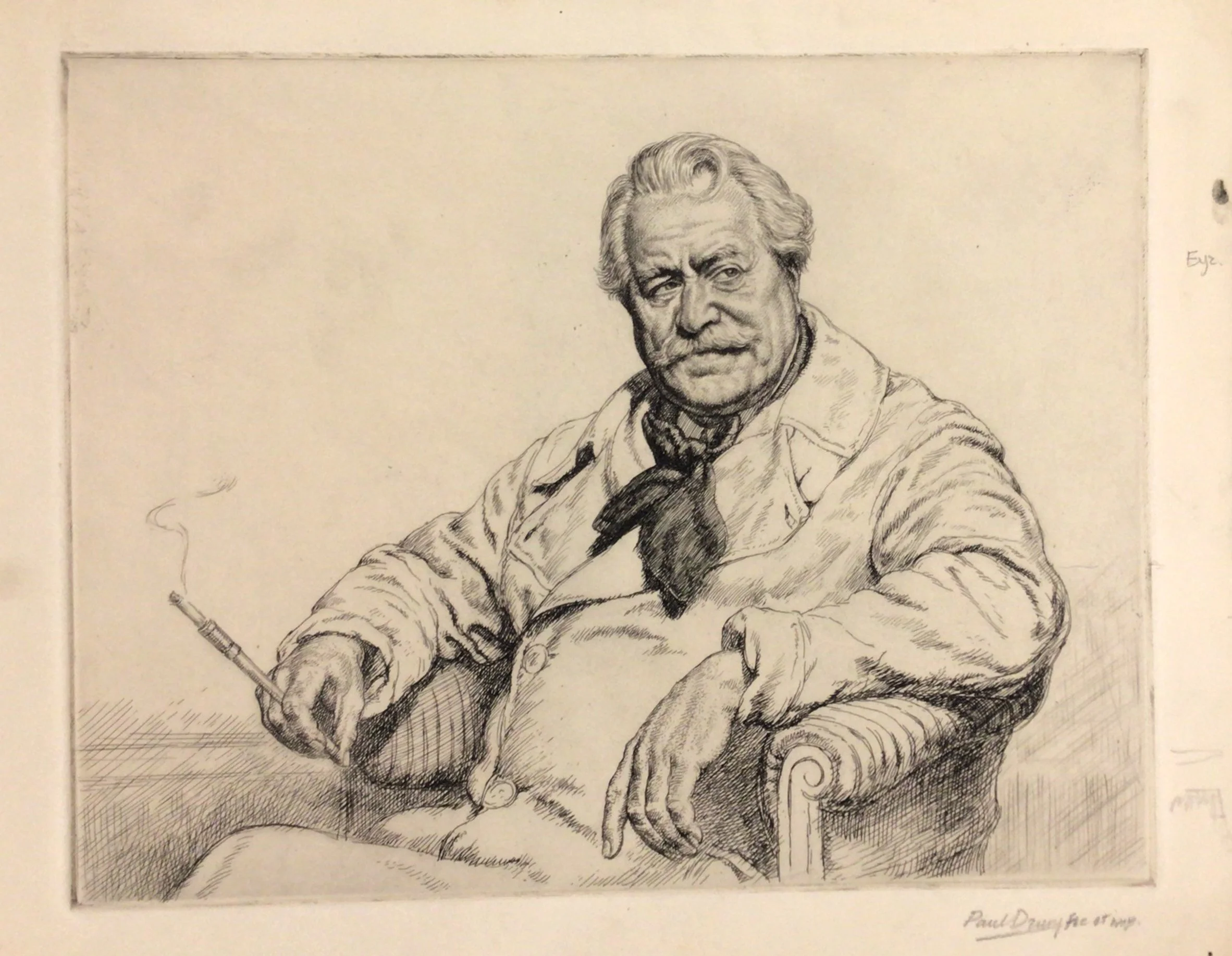 Ernest Moore, painter. Etching by Paul Drury