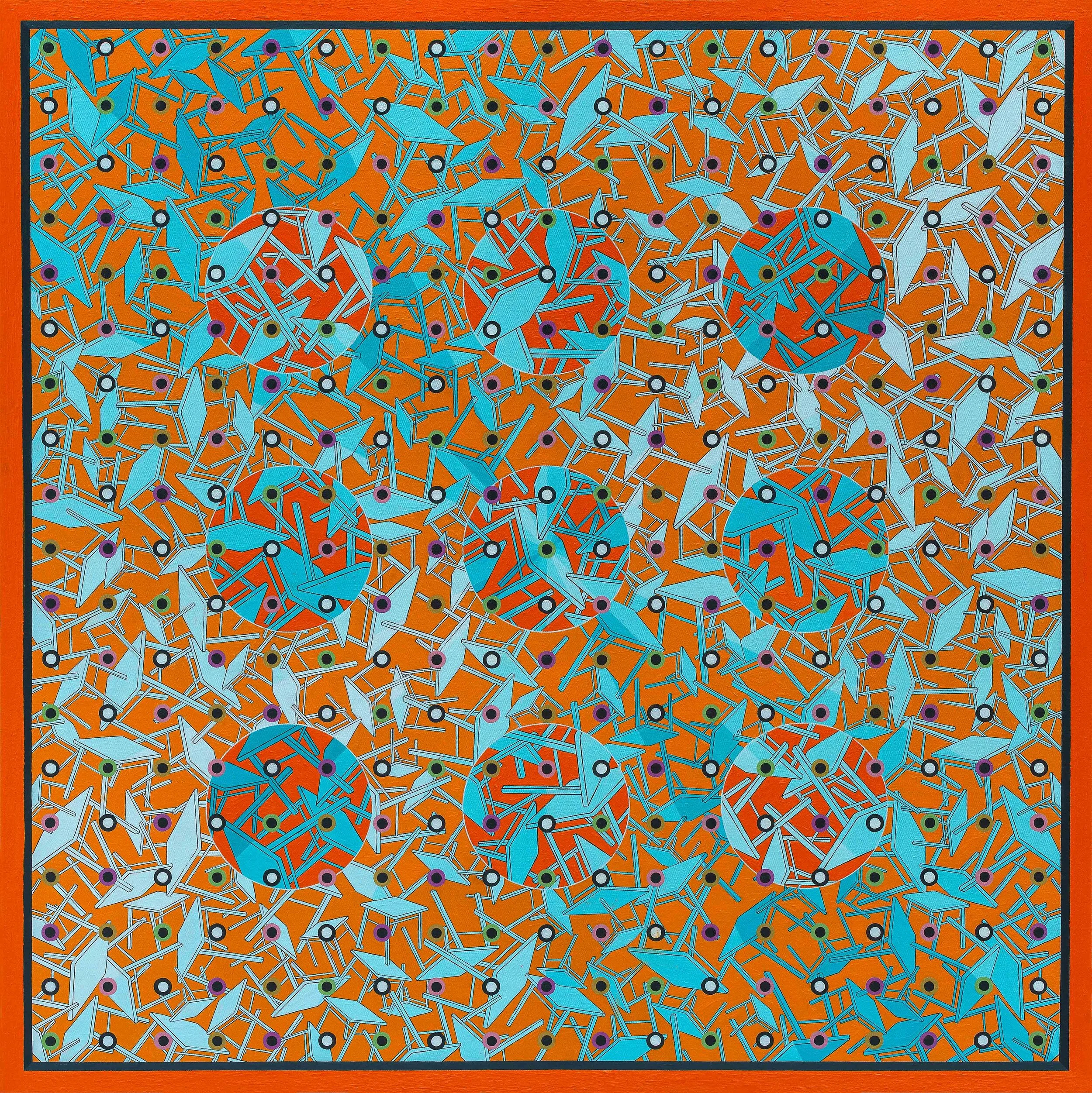 A thousand and one tables
Acrylic and oil on canvas
120cmx120cm
£1950