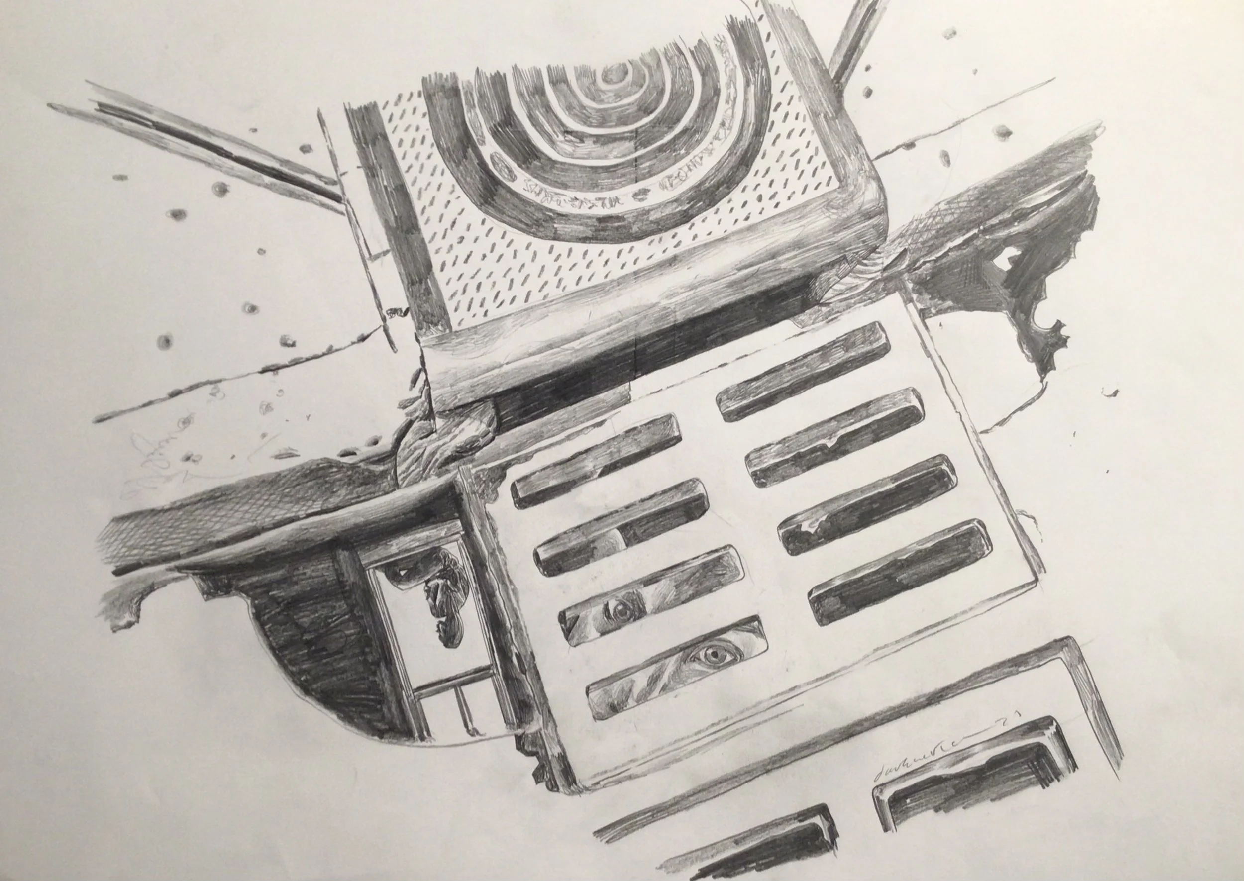 16: The Cistern. 
Pencil on Paper. Paper Size 420x594mm. £500