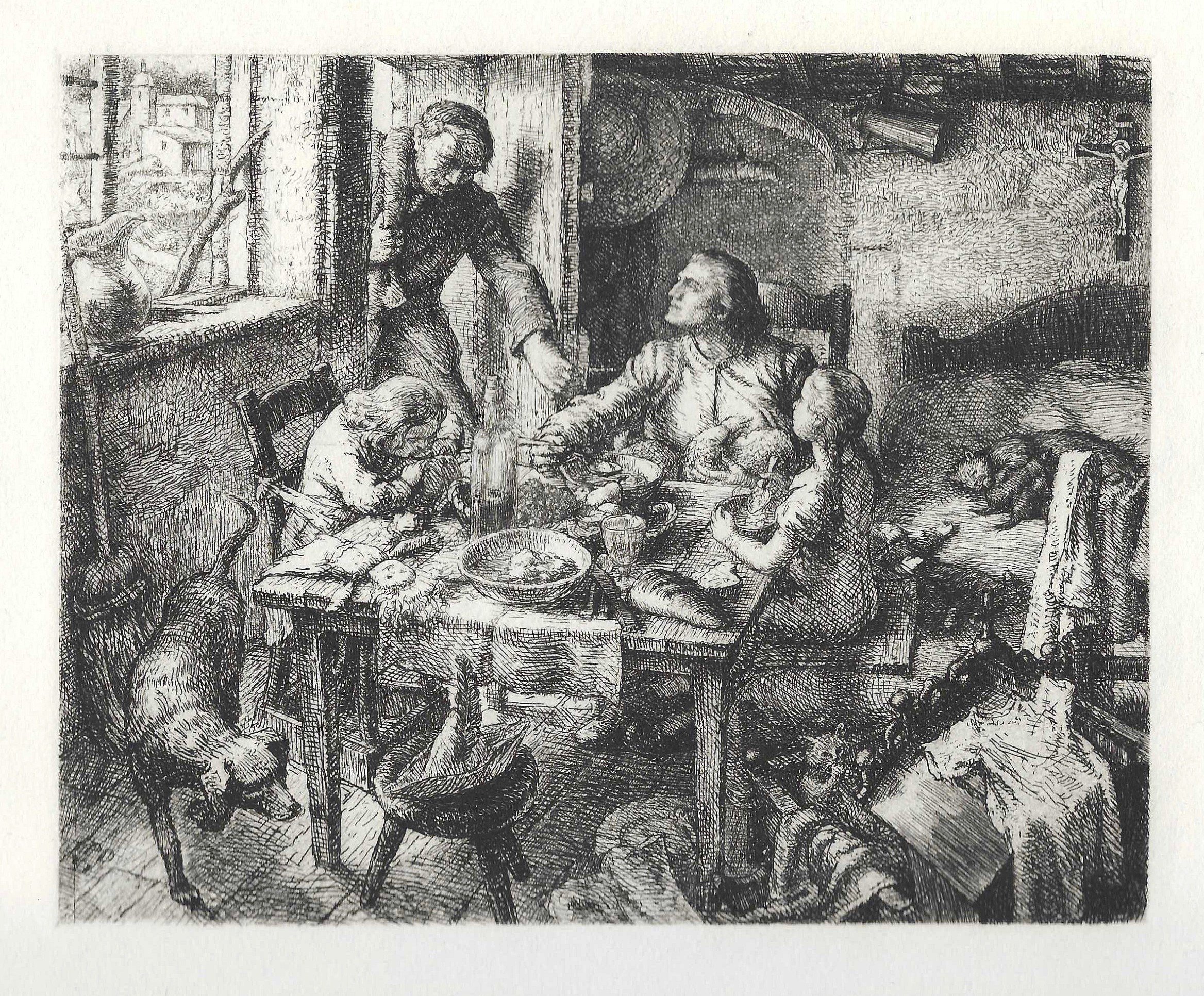 The Family. Etching by Paul Drury