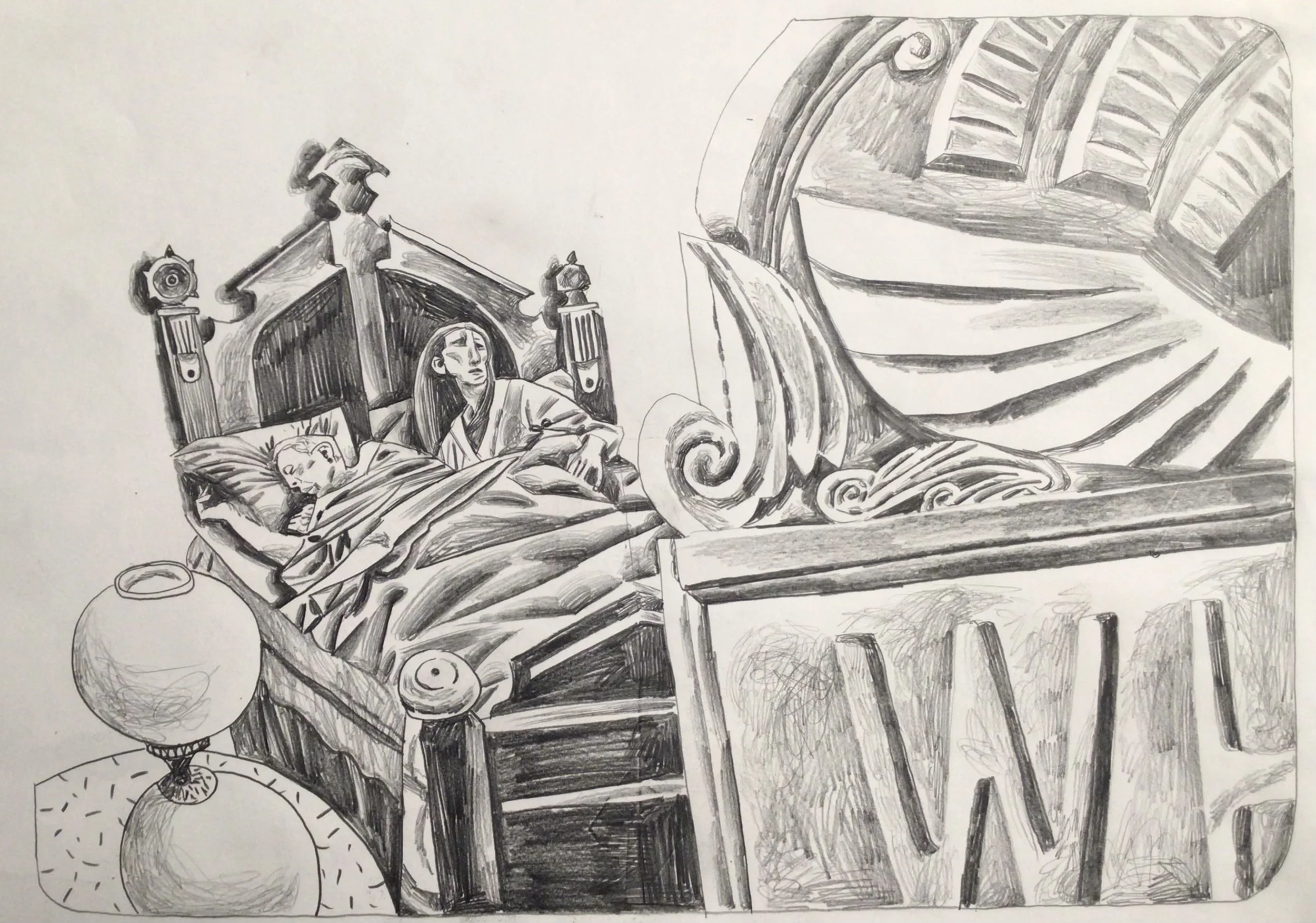 7: The Tombstone. 
Pencil on Paper. Paper size 297x420mm £500
