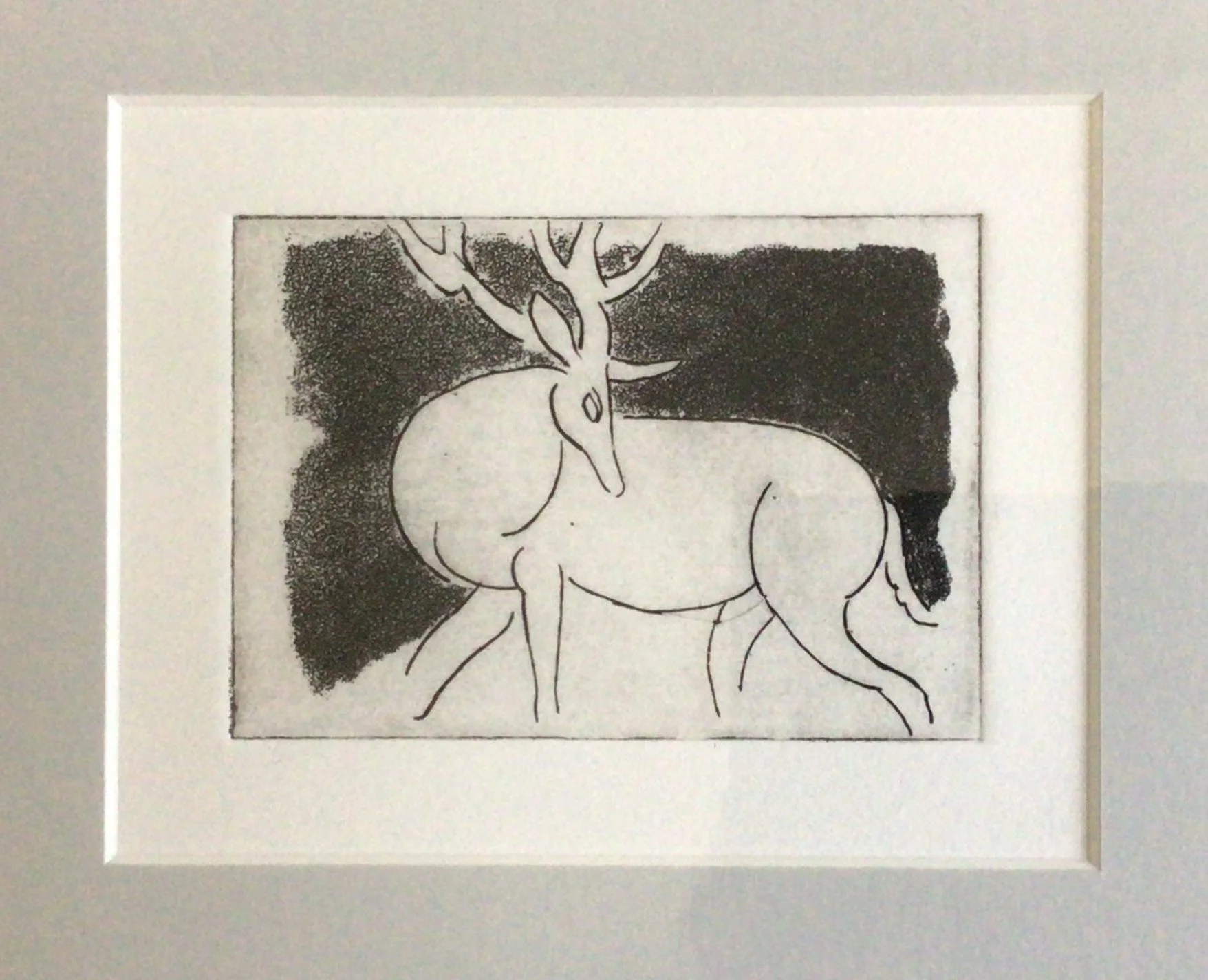 52: Untitled (Stag)
Etching and Aquatint
Image Size 11x8cm
Unsigned
£395
1 Copy available (Sold)
(Photographed behind glass)