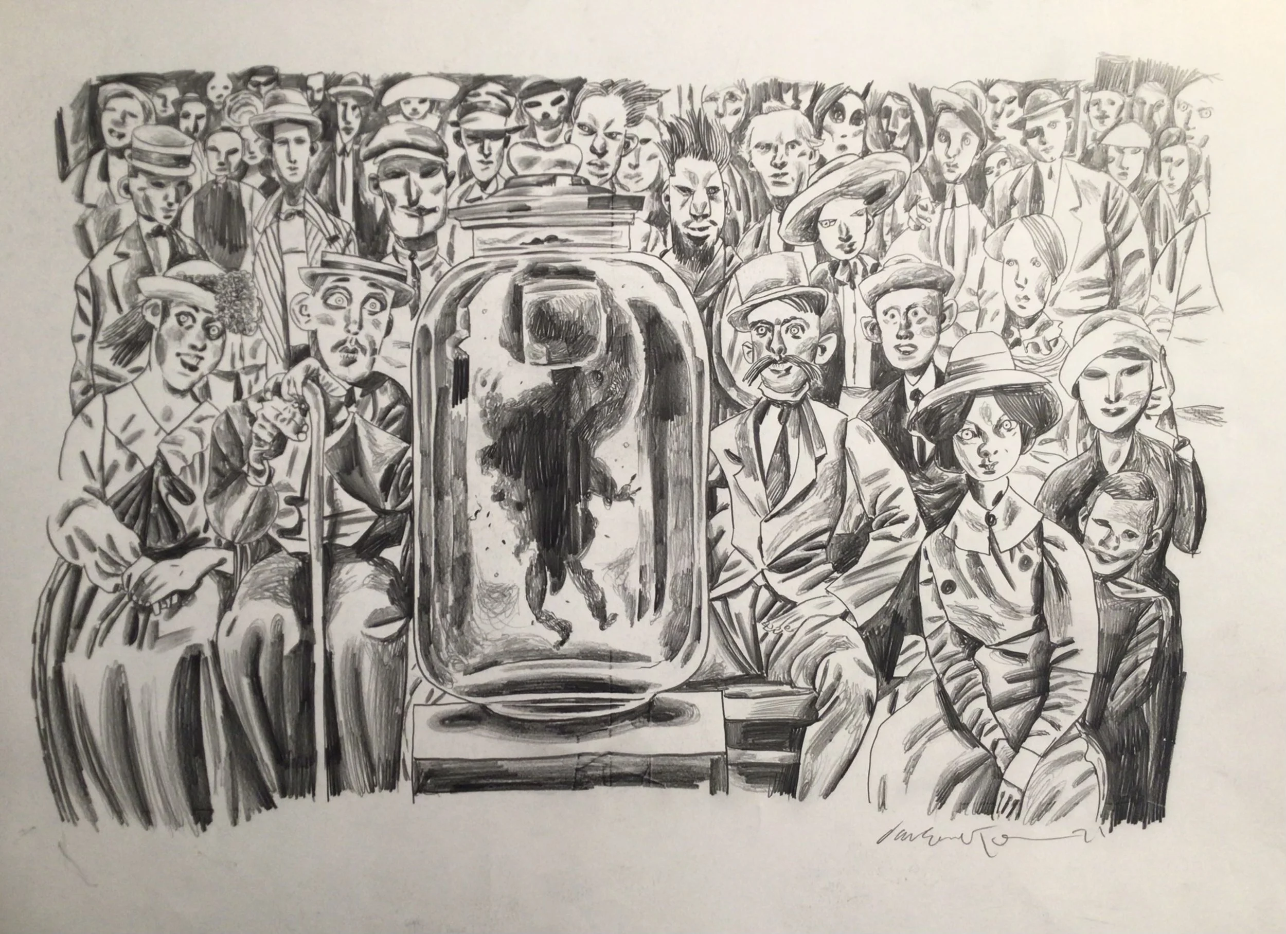 27: The Jar. 
Pencil on Paper. Paper Size 420x594mm. SOLD