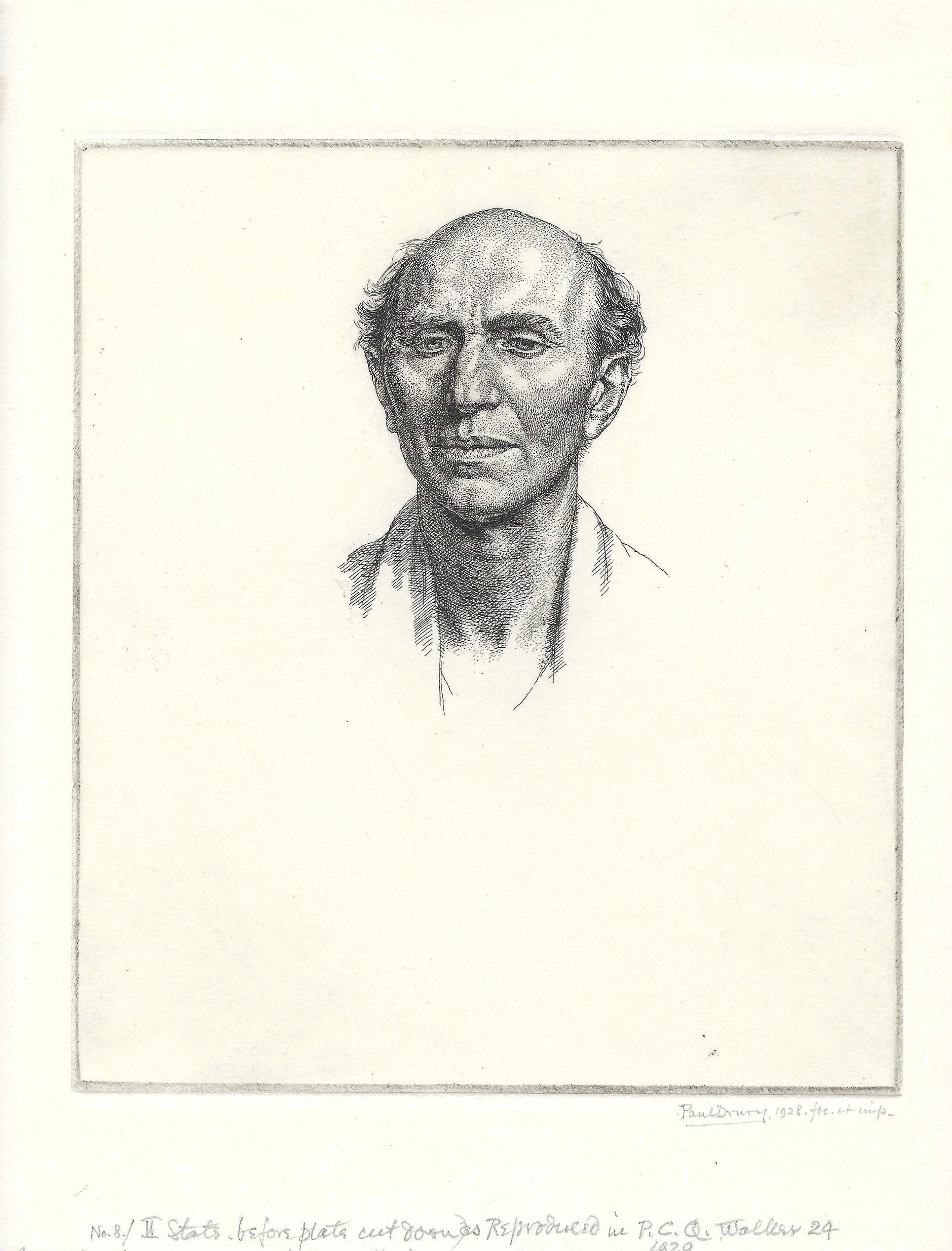 A Man of Fifty. Etching by Paul Drury