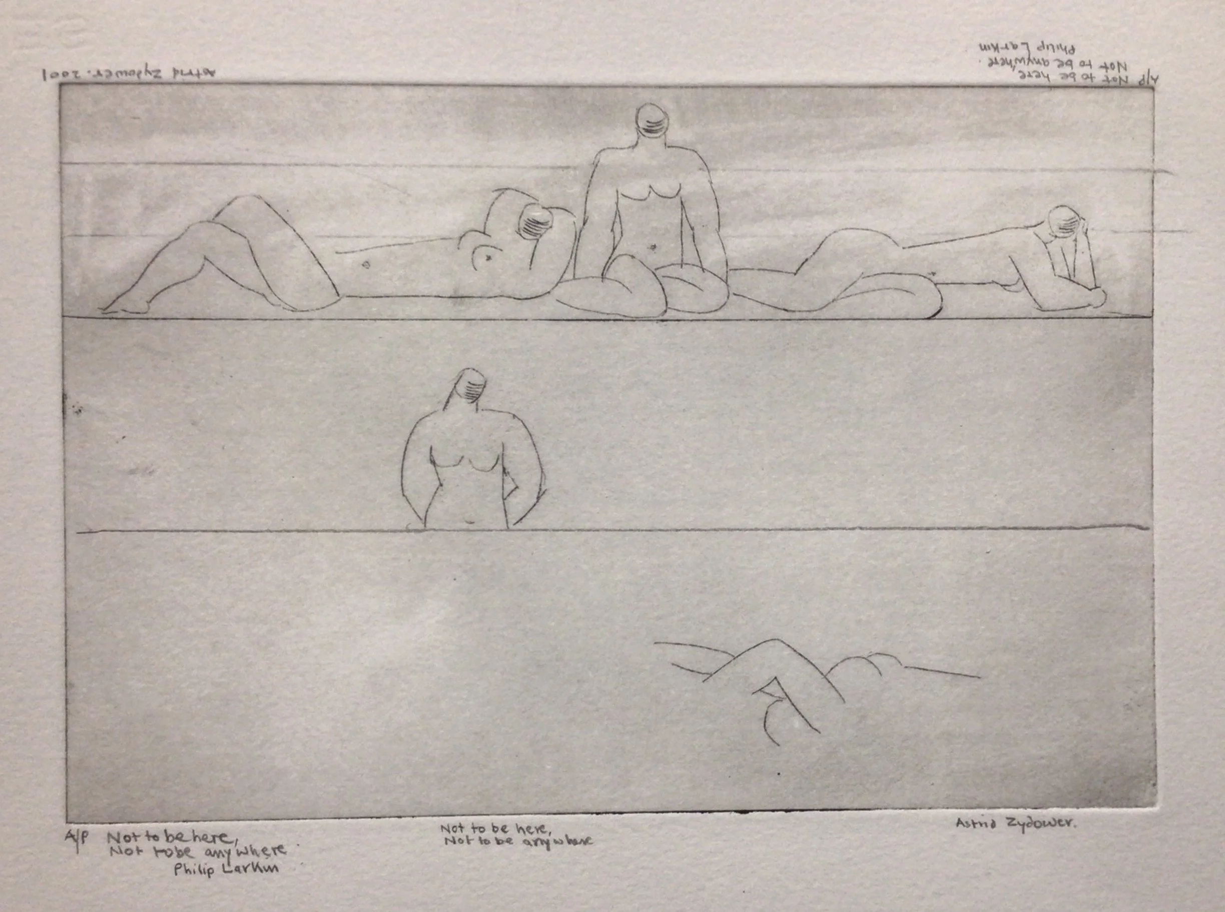 25: Untitled  ( How soon will all my lovely days be over/ Not to be here, not to be anywhere) 1st State
Etching and Aquatint
Image Size  24x16cm
Signed and dated
£575