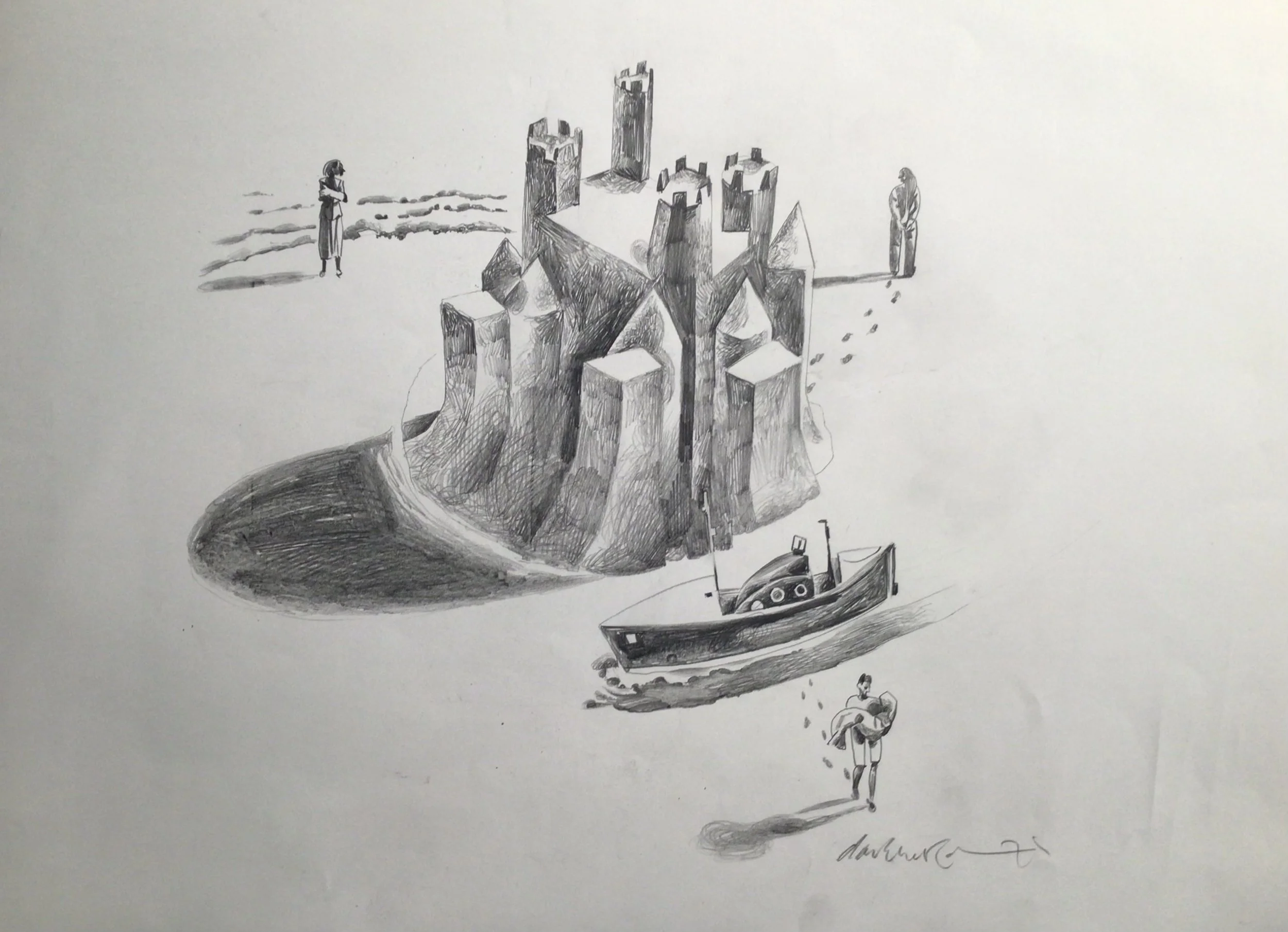14: The Lake. 
Pencil on Paper. Paper Size 420x594mm. £500