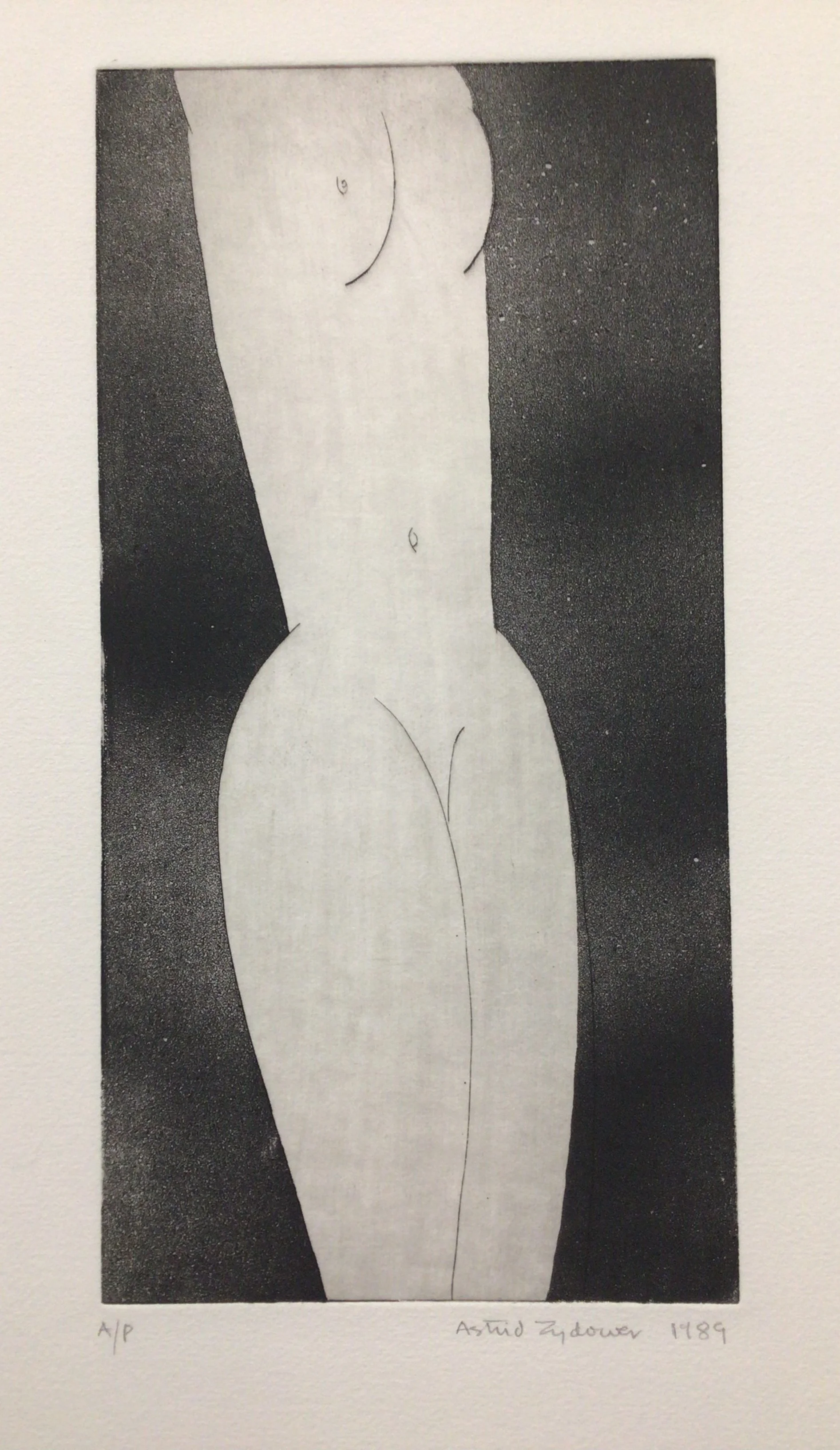 16: Untitled ( Standing figure, black background) 2nd State
Etching and Aquatint
Image Size 15x30cm
A/P Signed and dated 1989 £595