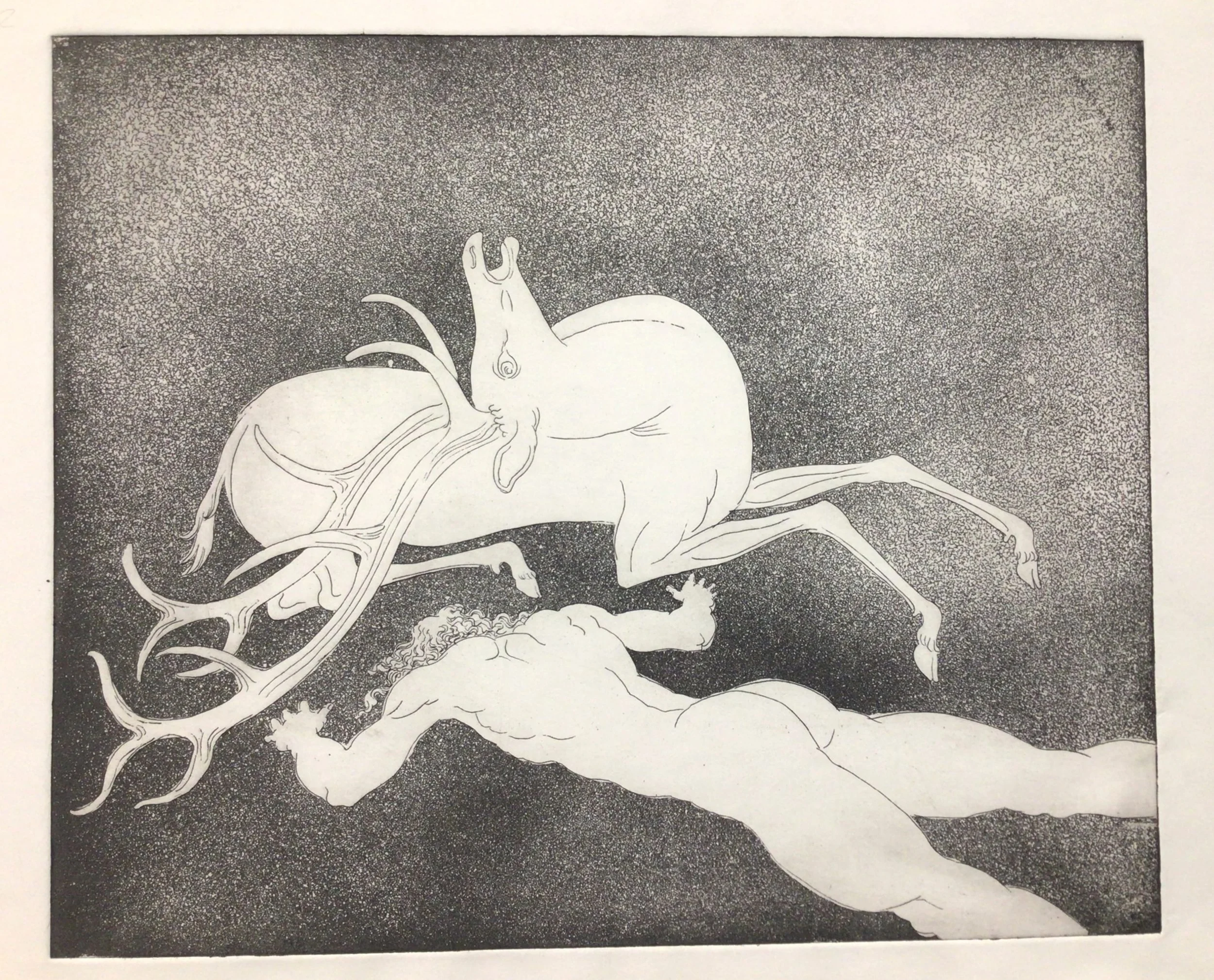 Man and Stag
Etching and Aquatint
Image Size 30x25cm
£545 Unframed