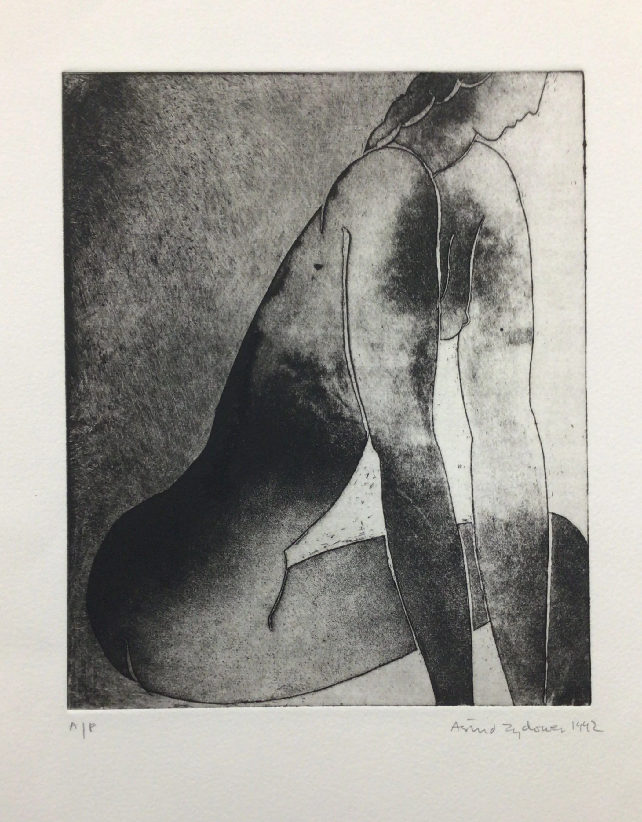 20: Untitled ( Figure leaning forward) 2nd State
Etching and Aquatint
Image Size 19x23cm
A/P Signed and dated 1992
£595