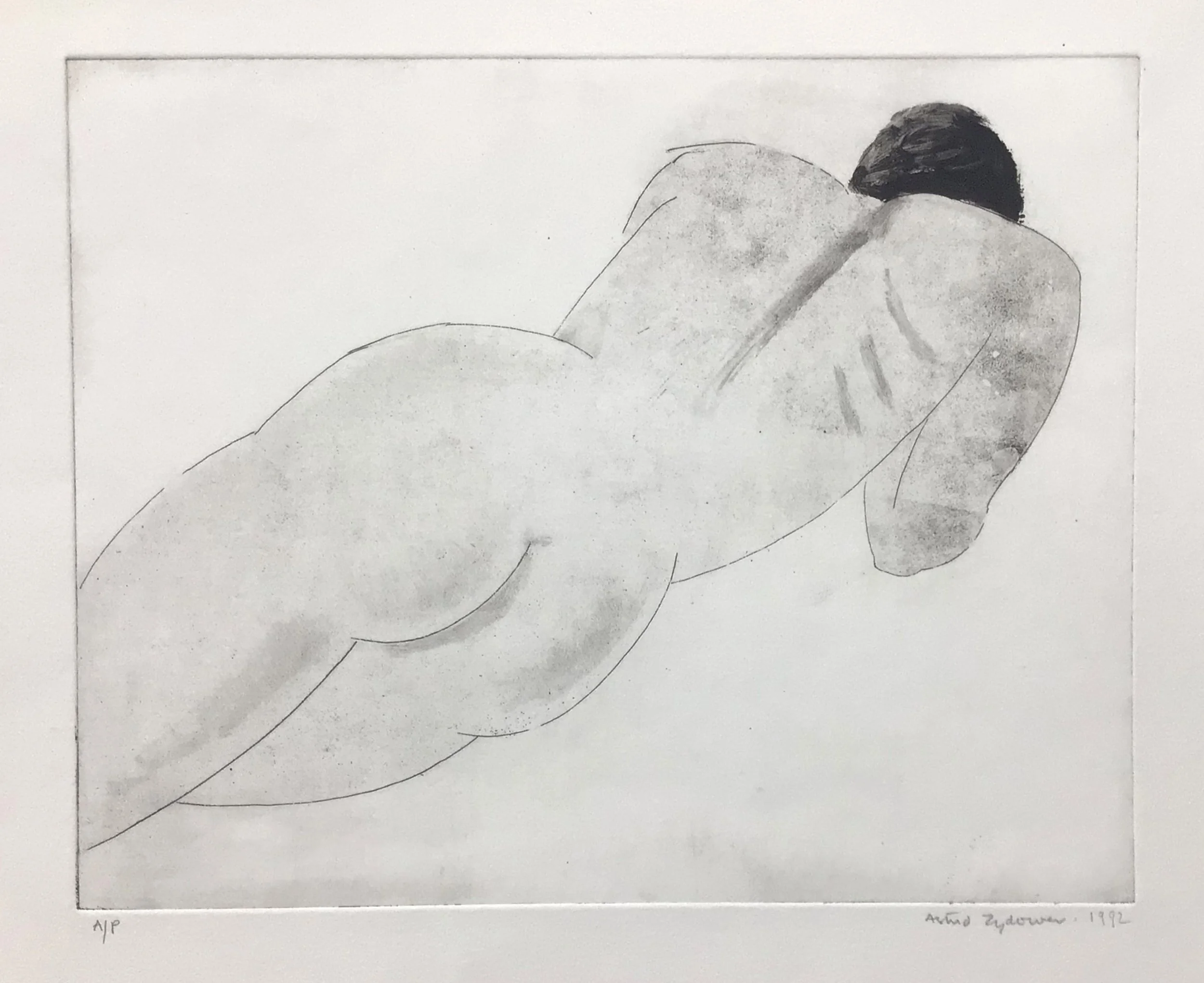 Untitled. Lying figure on front
Etching and Aquatint 1992
Image size 35x28cm
£875 Unframed