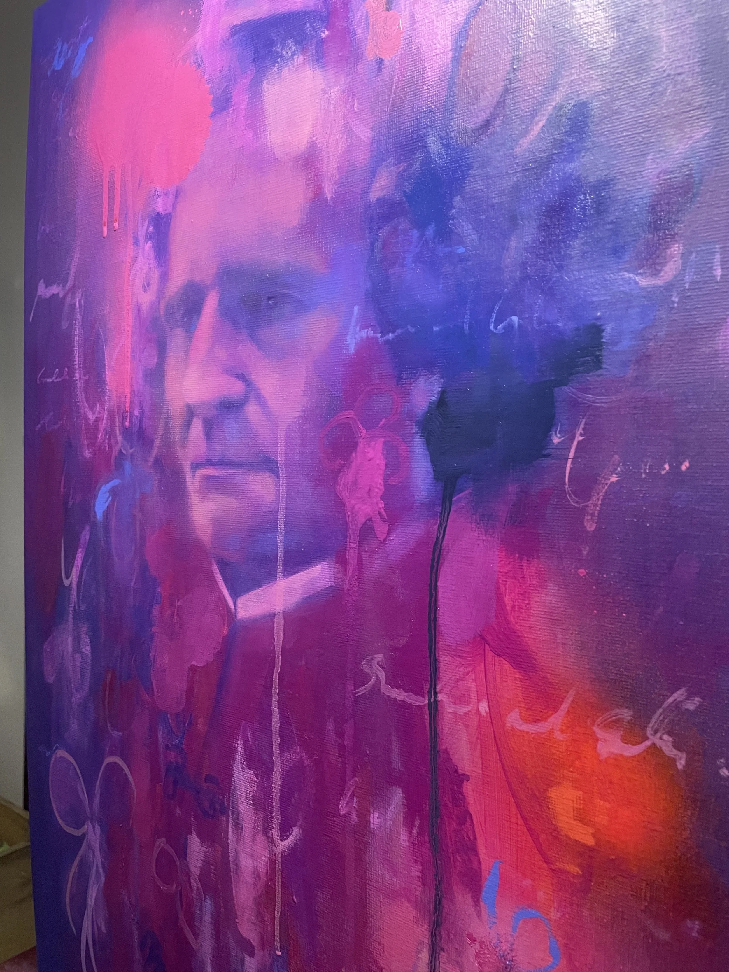 Study of a Cardinal’s Head /  Oil and mixed media on board