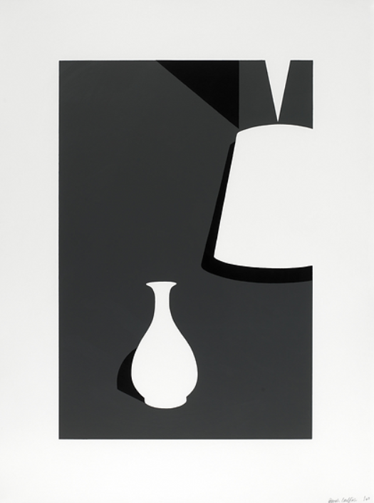 Patrick Caulfield 
Lamp and Lung Ch'uan Ware
Large original colour screenprint from an edition of 45. Signed and numbered in pencil by Patrick Caulfield. Published by Waddington Graphics, London in 1990.
Measures 107 x 81 cm. 
Framed. Overall frame m