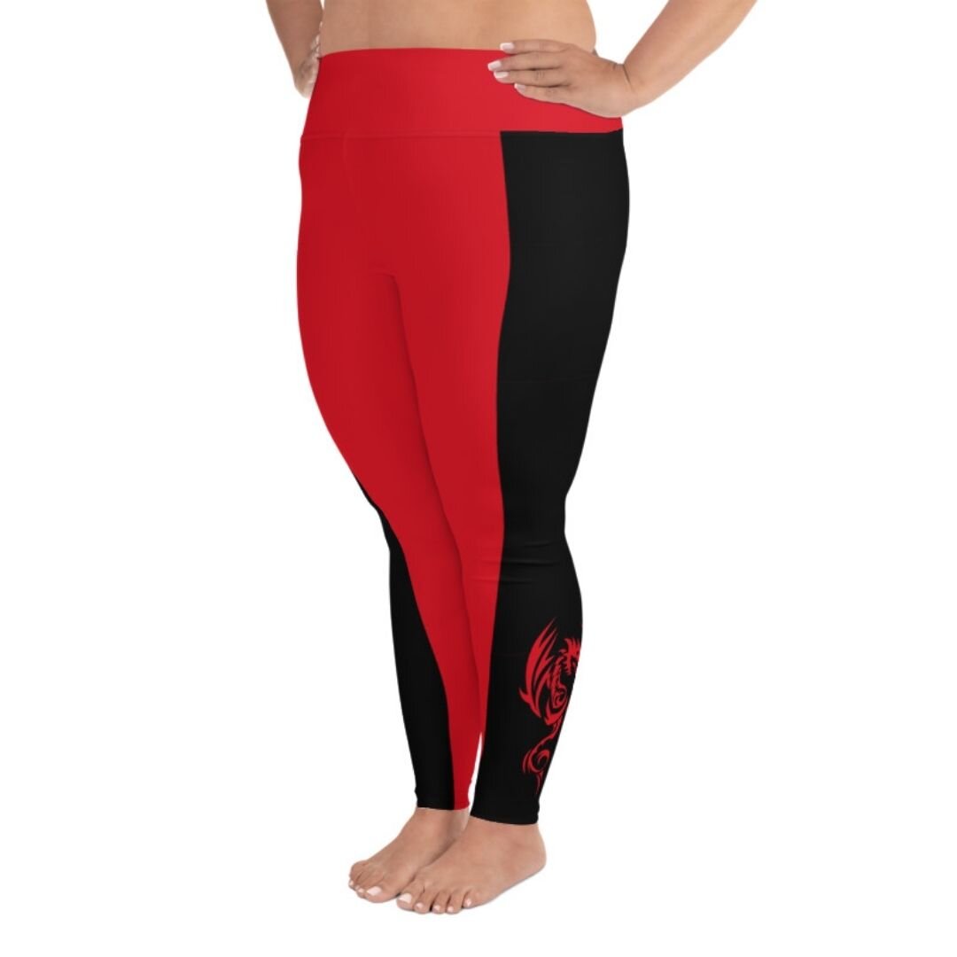 Sneaky XD Look Smaller Plus Size Leggings - Red Dragon