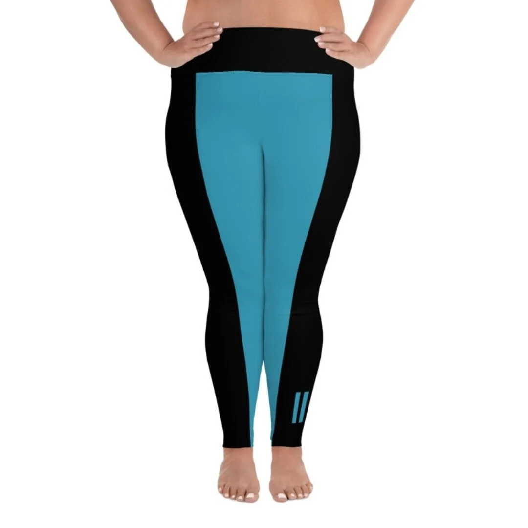 Sneaky XD Look Smaller Barcode Indigo Blue / Black Plus Size Leggings.