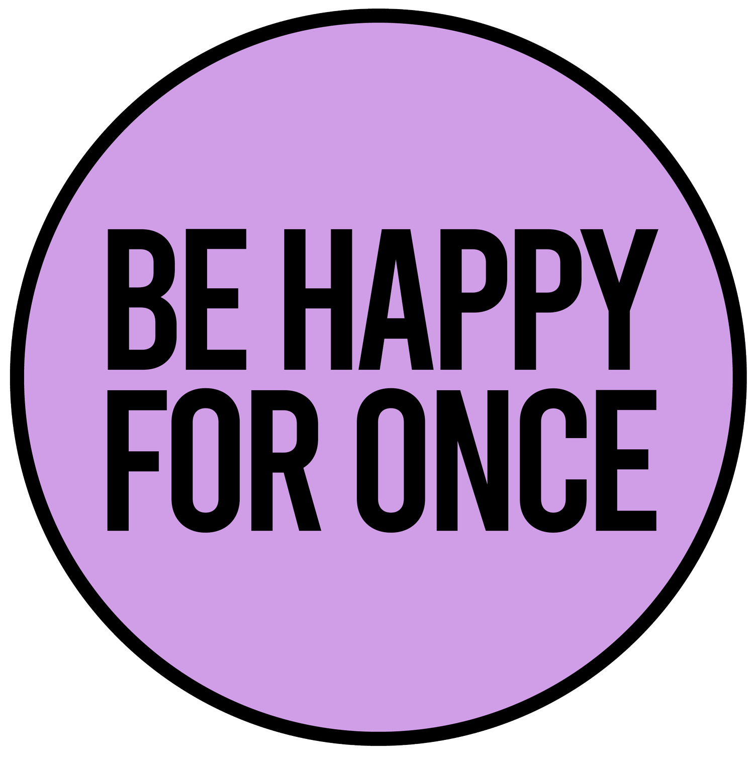 Be Happy For Once