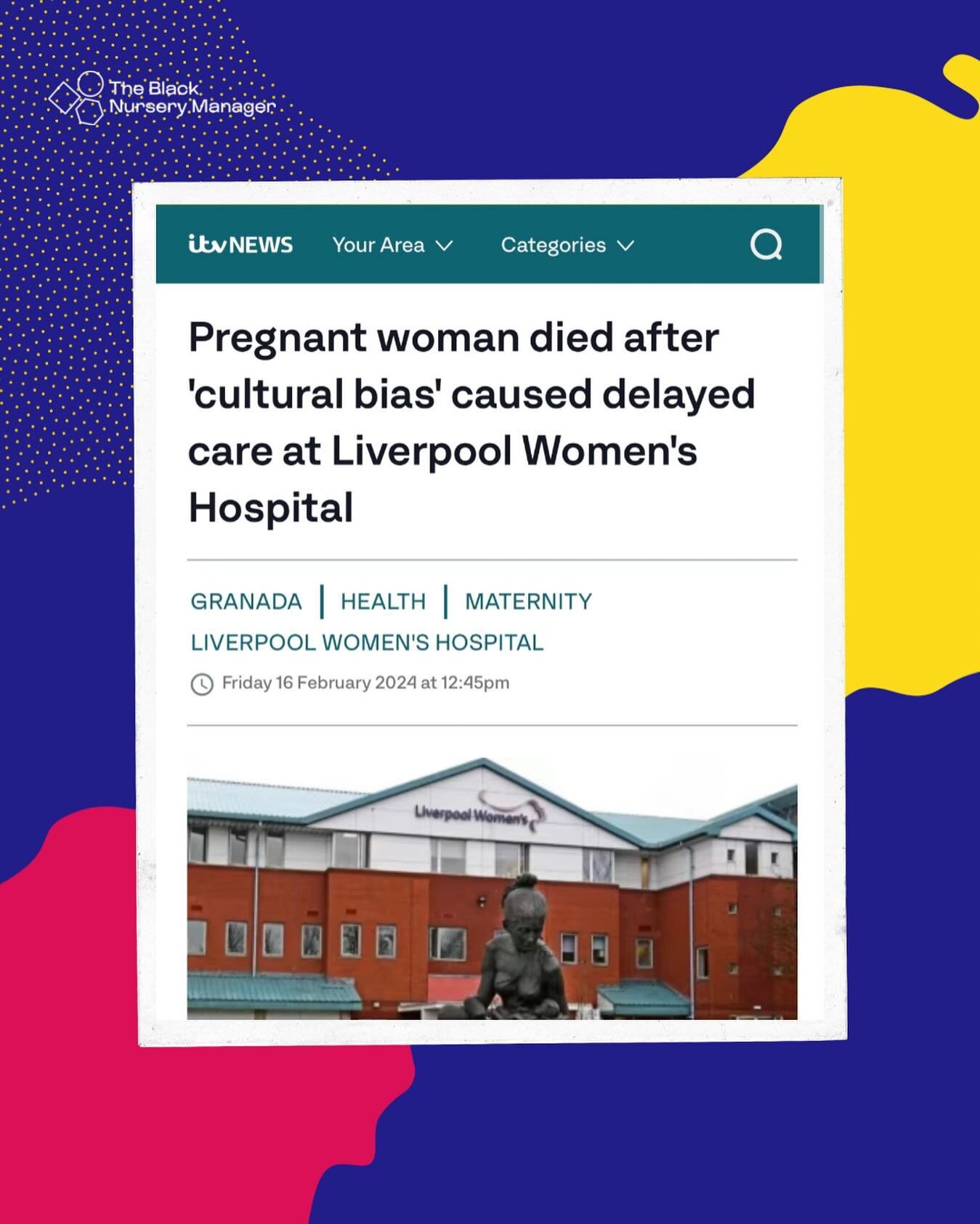 🚨TW: Maternal mortality and RACISM

How do we address what the media refuse to explicitly state?

✅ Racism
✅ Racism
✅ RACISM&hellip;and let&rsquo;s be super specific, it&rsquo;s anti-Black racism

It is not

❎ Unconscious bias
❎ Being unkind
❎ and c