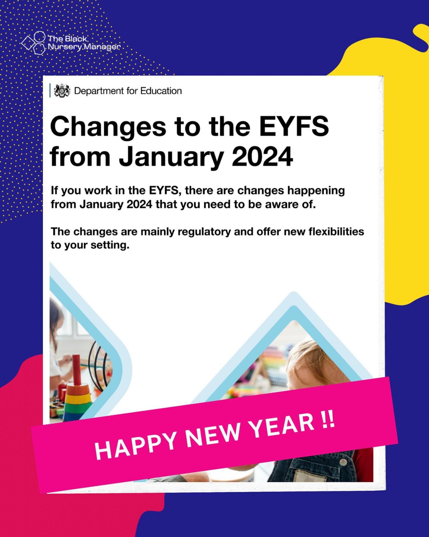 👋🏾 Bit of New Years Eve , EVE reading for all of my Early Years Workforce because it&rsquo;s always a good idea to be aware of the changes coming in January 2024 🤓 

(Alternatively you can just bookmark this post and come back to it when you&rsquo