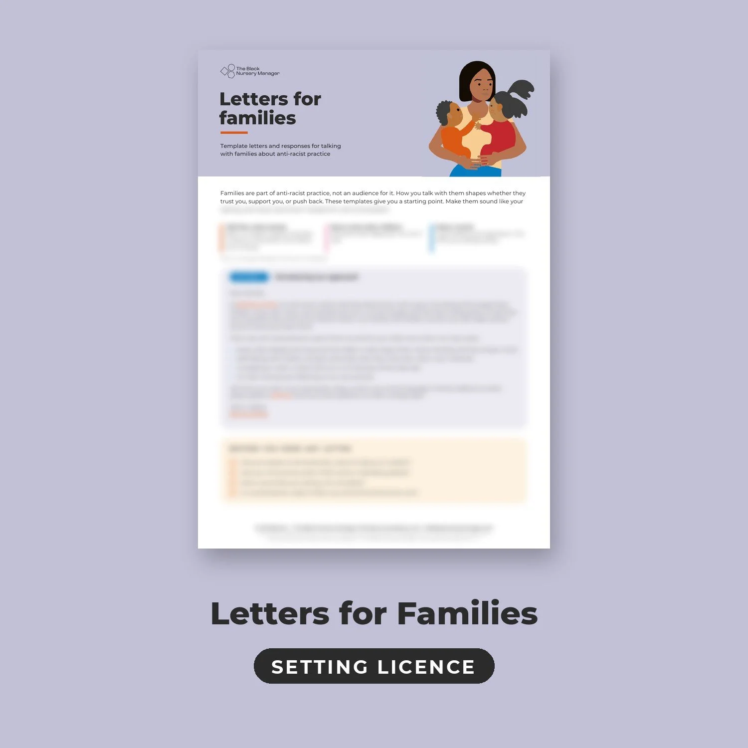 Letters for Families (Setting Licence)