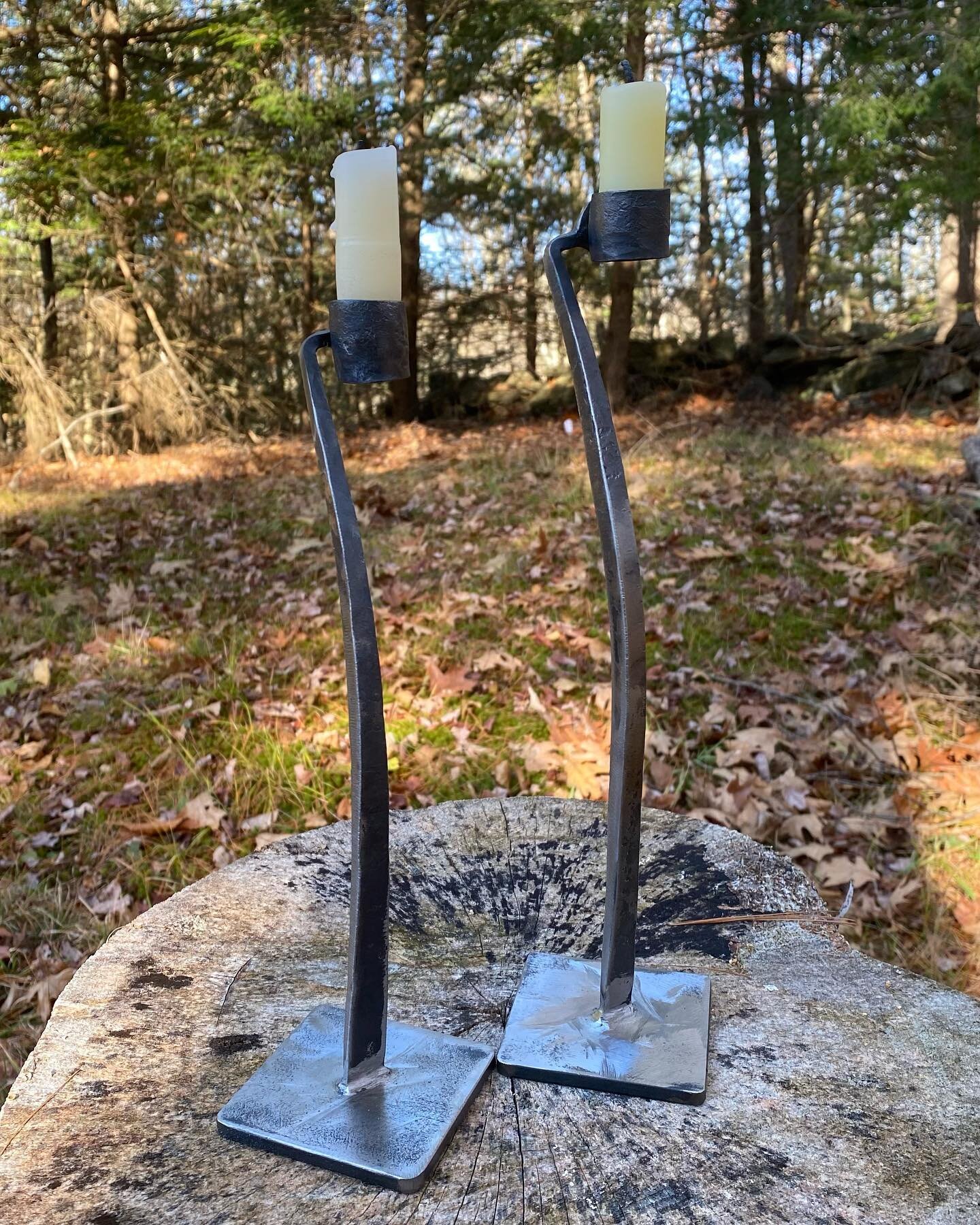 If you live in Maine you get used to power outages&hellip; and having candles are a must! Get ready for winter with these hand-forged steel candle sticks from one of our newest members and metal worker, Hilary Olson of @forgeintheferns. Hilary will h