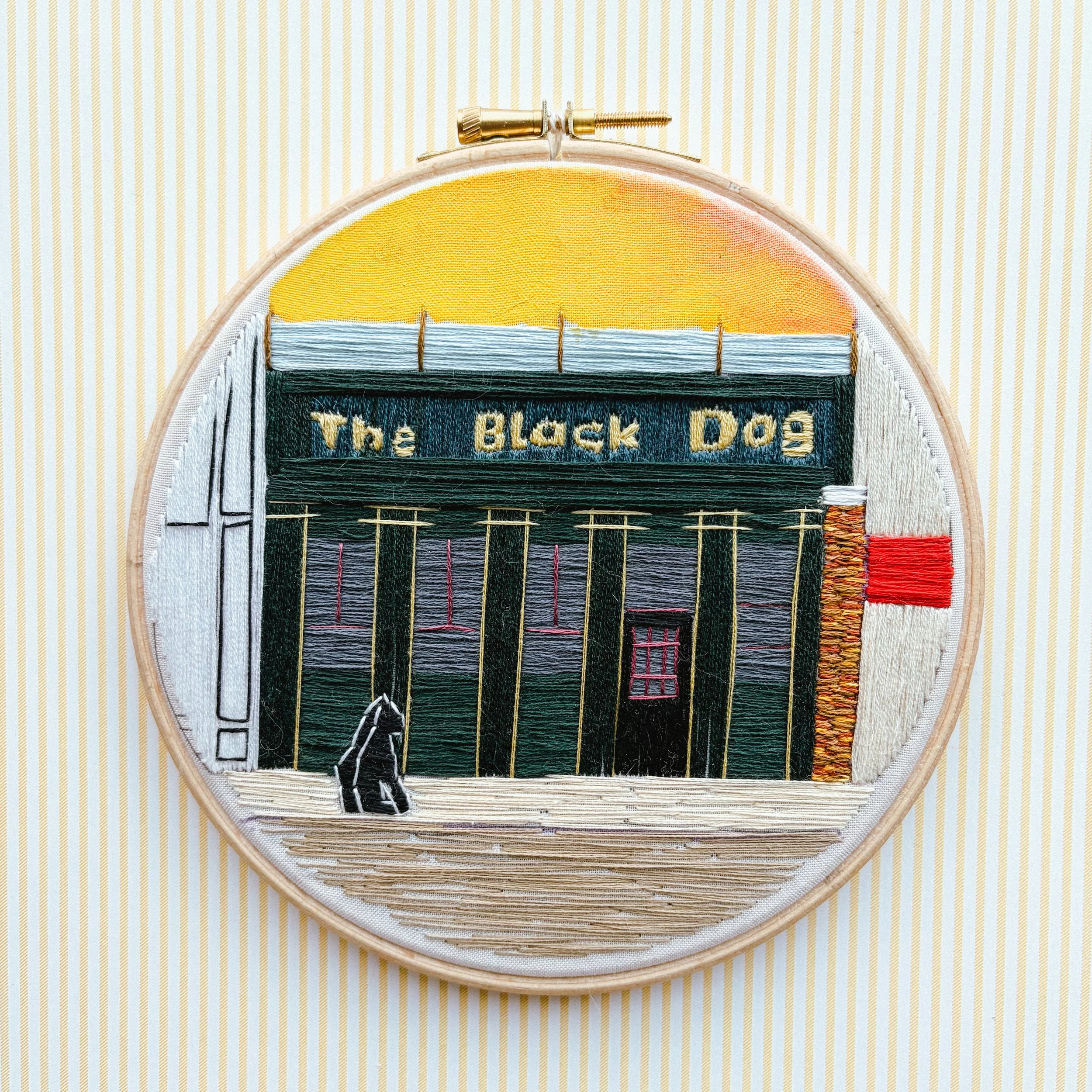 The Black Dog 6-inch Embroidery