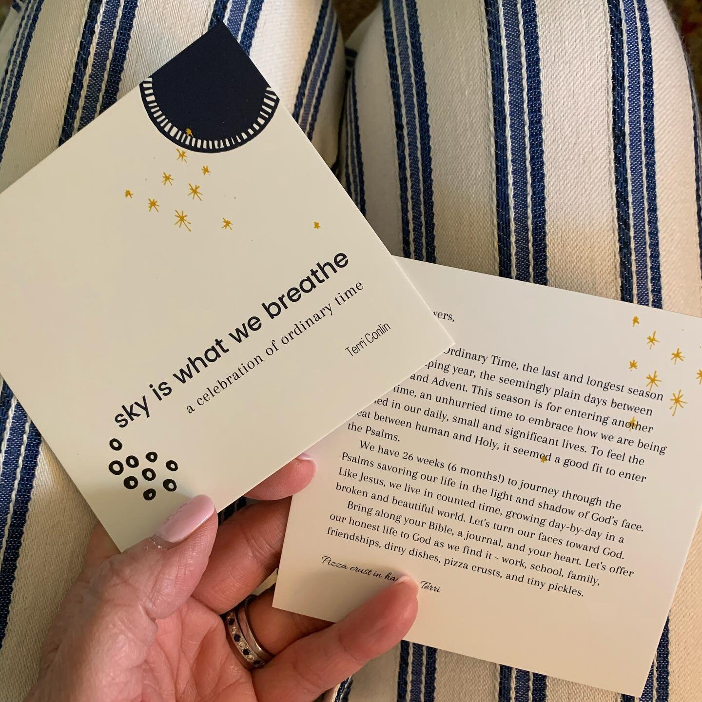 Hey gal. Still time to join me in The Ordinary Times Study &mdash;sky is what we breathe- from @terriconlin. I&rsquo;m all matchy matchy over here and I can&rsquo;t wait to dig into the psalms.  You can download or order these beautiful cards. One fo