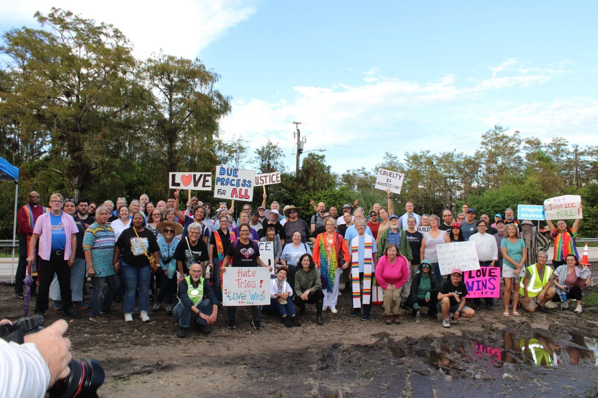 Voices of the Families of People Detained, Tortured Immigrants at Alligator Alcatraz, together with Faith and Community Allies, Turn the Tide at Illegal Everglades Detention Center Alligator Alcatraz