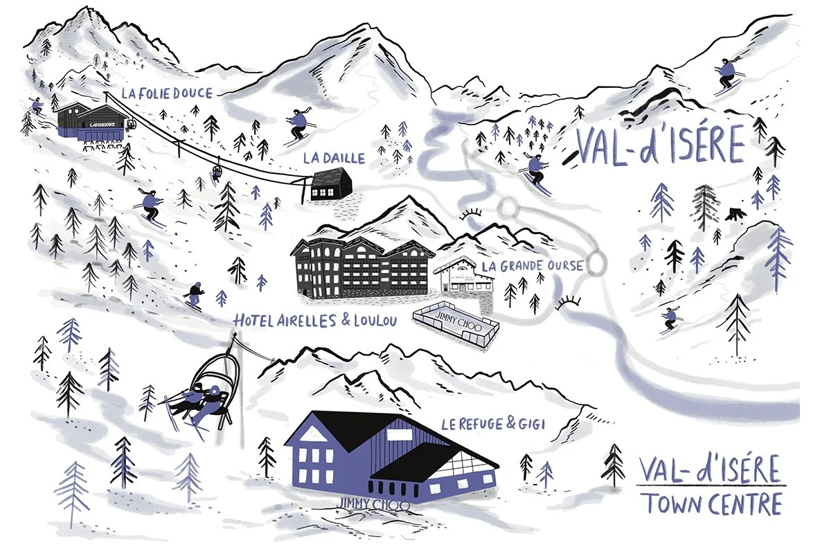 Jimmy Choo activation map of Val-d'isere town centre