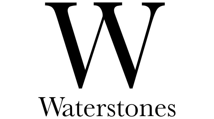 Large black letter W above the word Waterstones in black text, all on a white background.