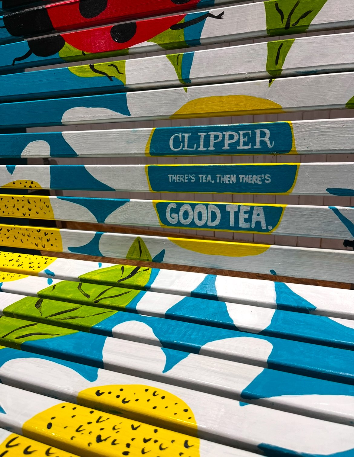 Mural illustration on bench