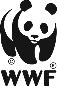 Black and white WWF panda logo
