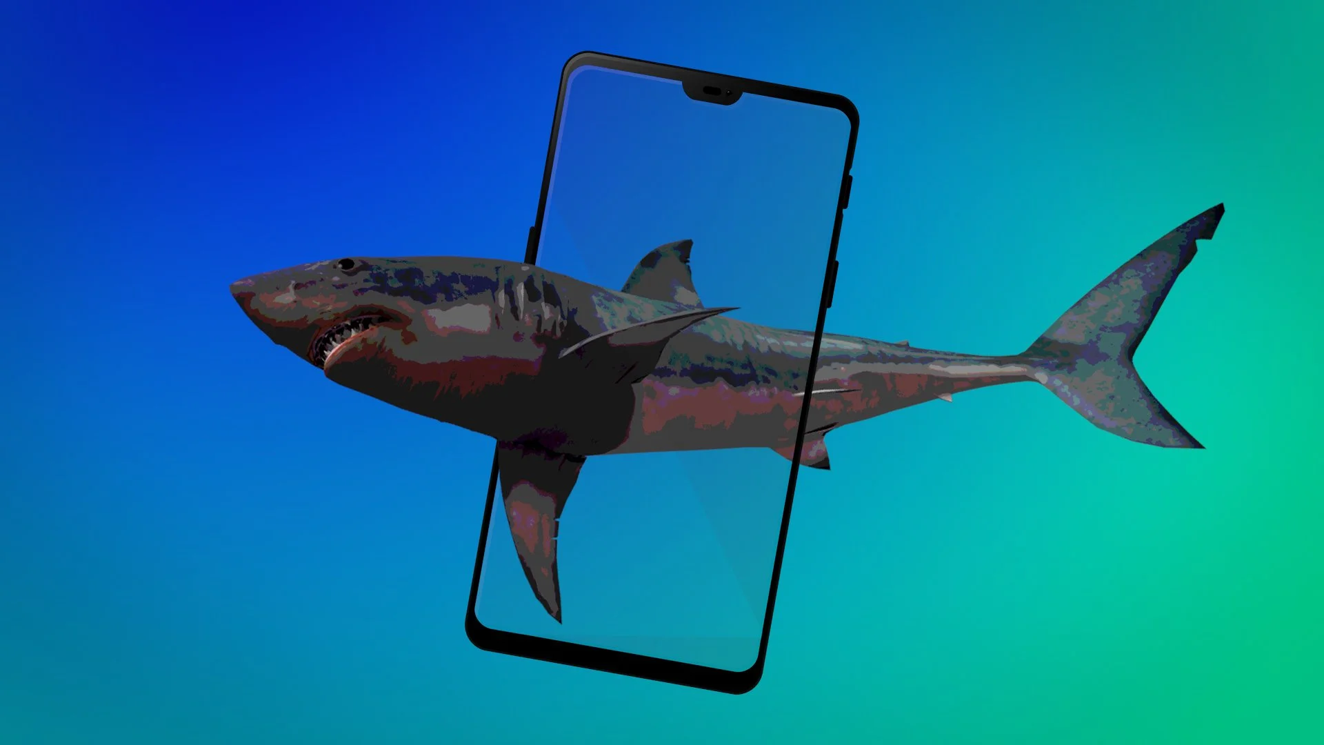 Tricky apps download a digital shark onto your phone