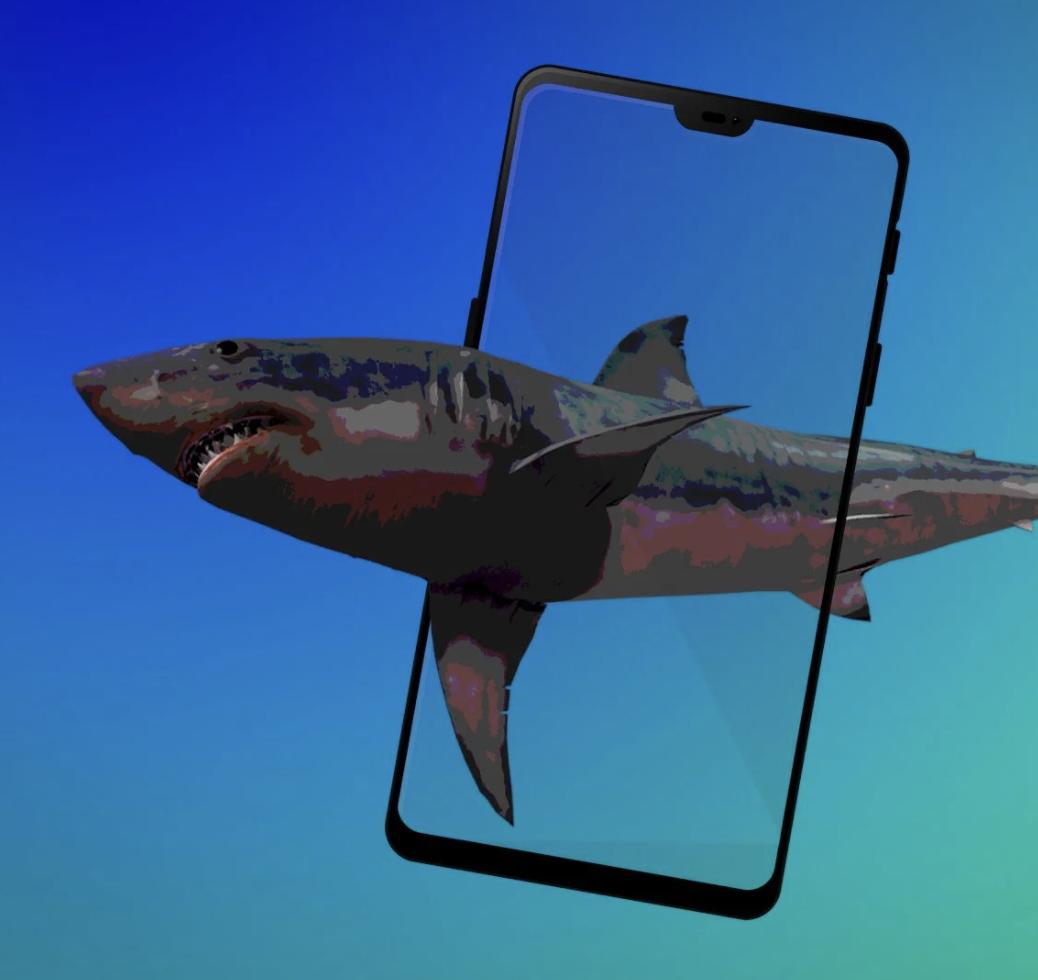 Tricky apps download a digital shark onto your phone