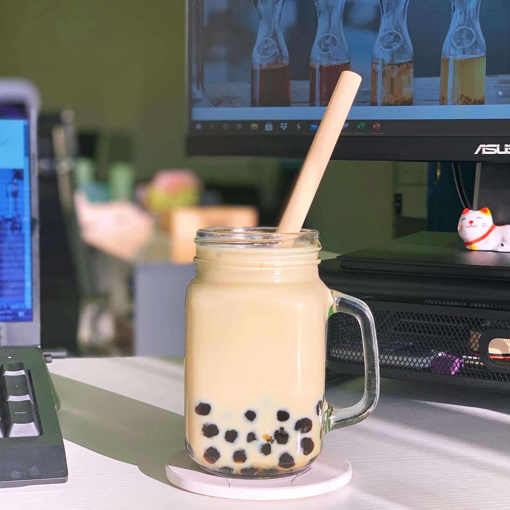 Happy National Boba Day!! We&rsquo;re celebrating in the office today with an extra big scoop of tapioca🧋#nationalbobaday #boba #bobatea