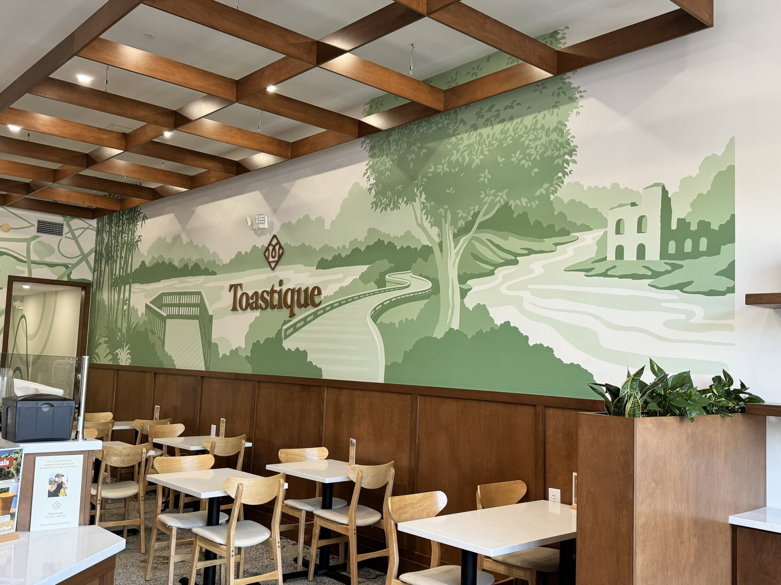 Toastique Franchise Build Out Mural Wall