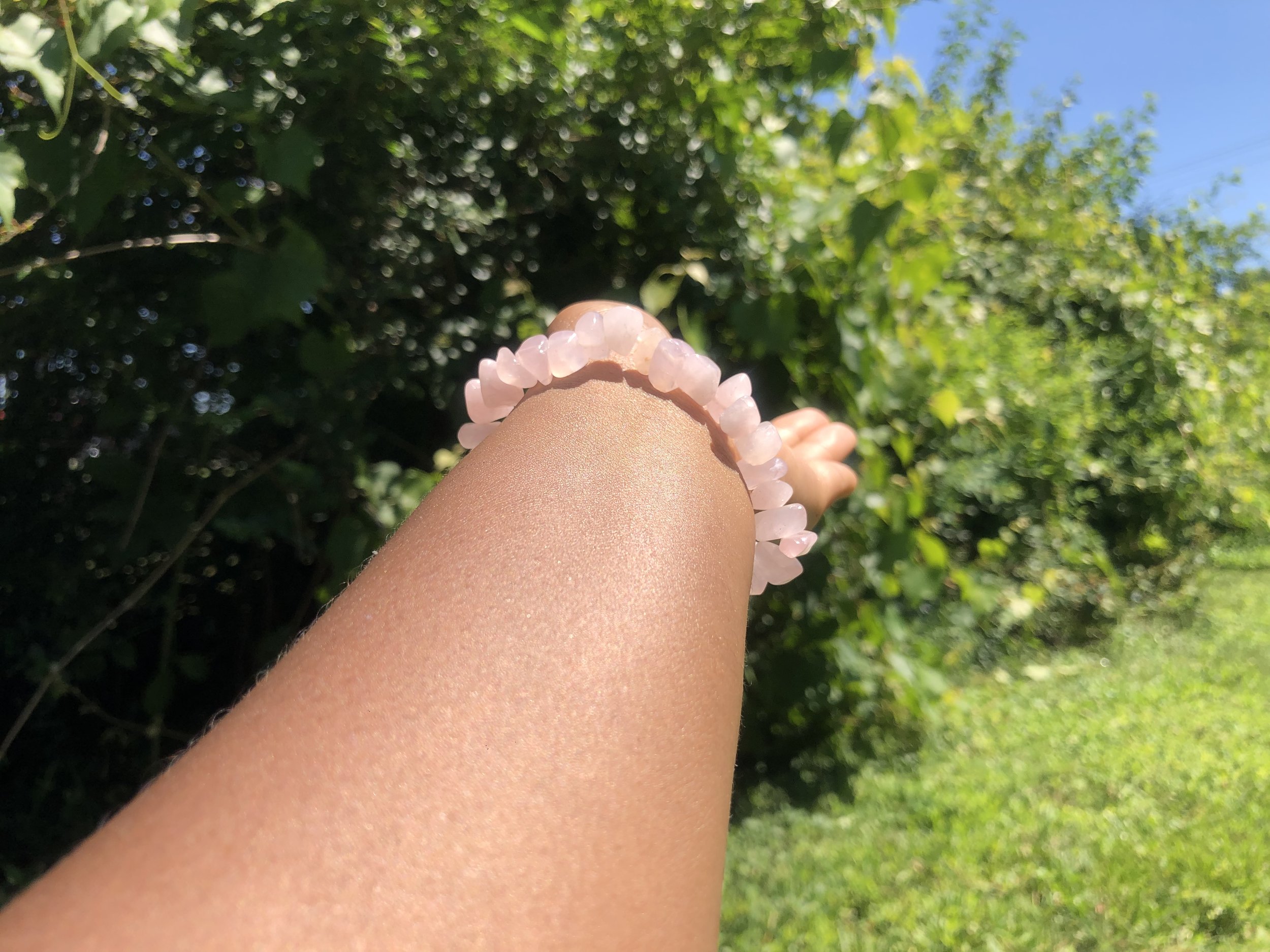 Rose Quartz Chip Bracelet