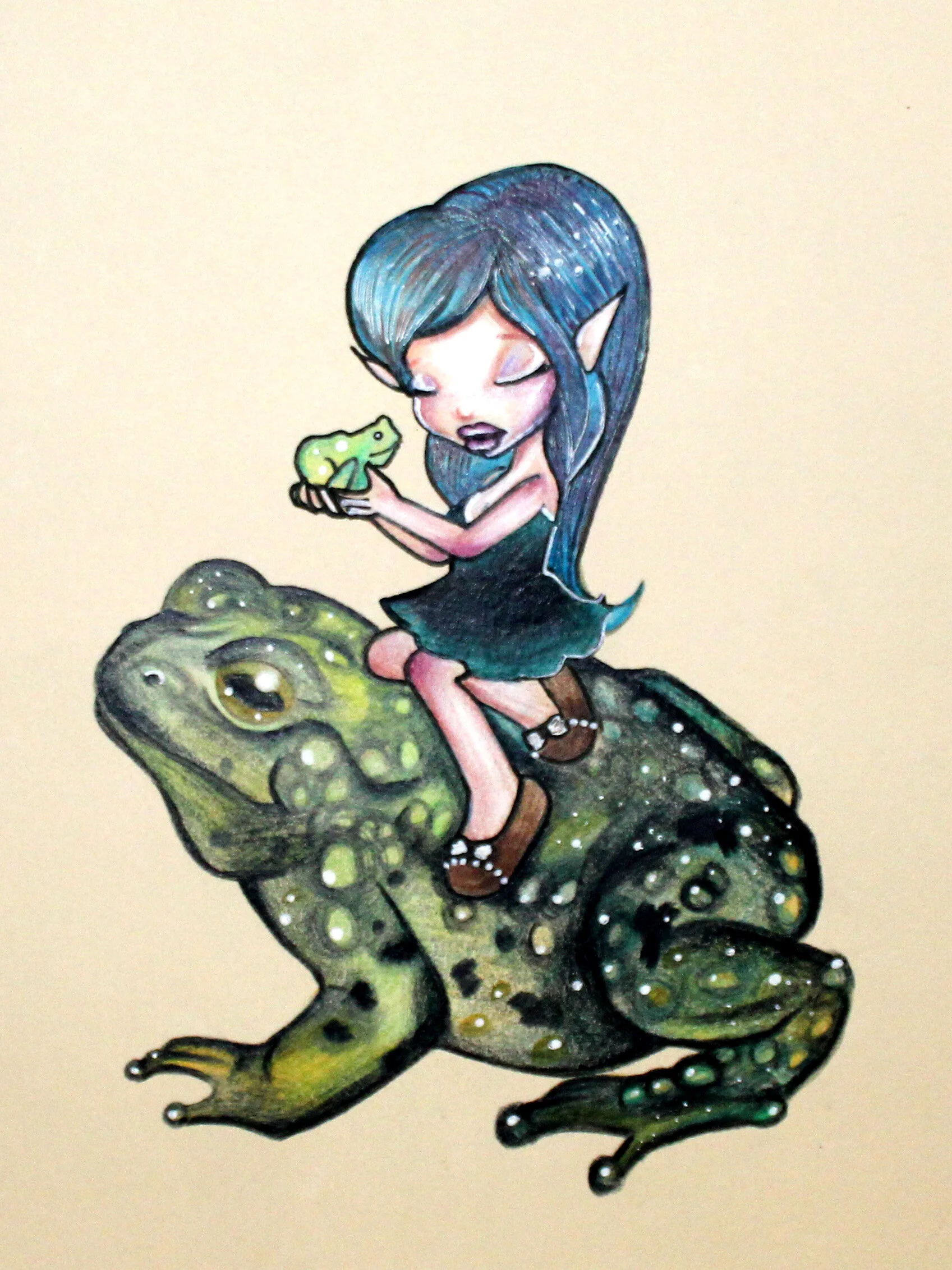 • Toad 2018 • Medium: Polychromos colouring pencil on Stonehenge ivory paper. • Size: 20 x 25cm • Status: Available •