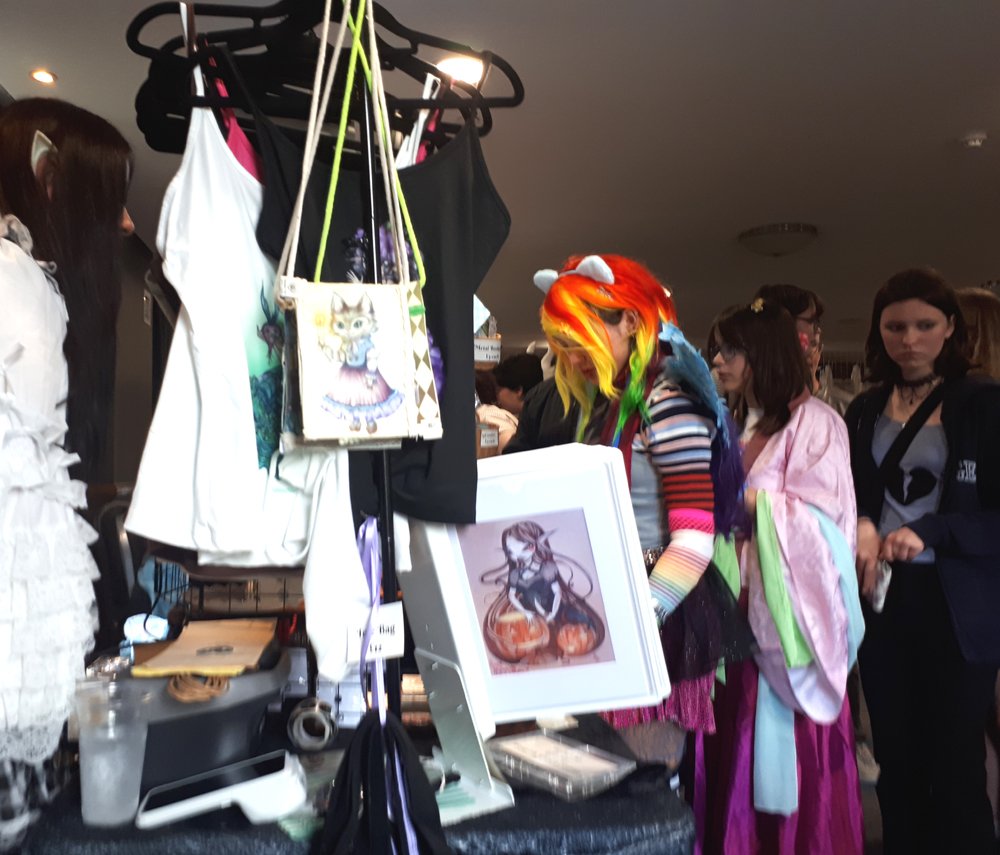 Shoppers at AnimeCon
