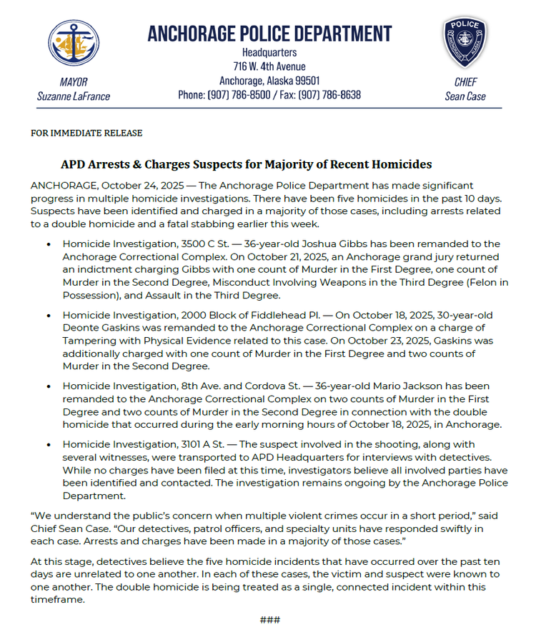 PRESS RELEASE: APD ARRESTS & CHARGES SUSPECTS FOR MAJORITY OF RECENT ...