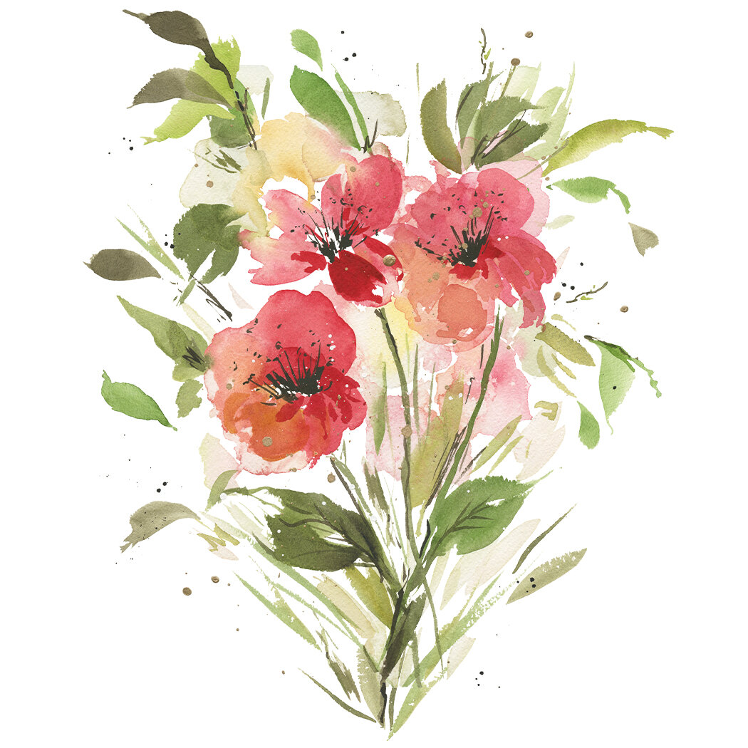 Spattered Poppies in Watercolor — Deane Beesley Designs
