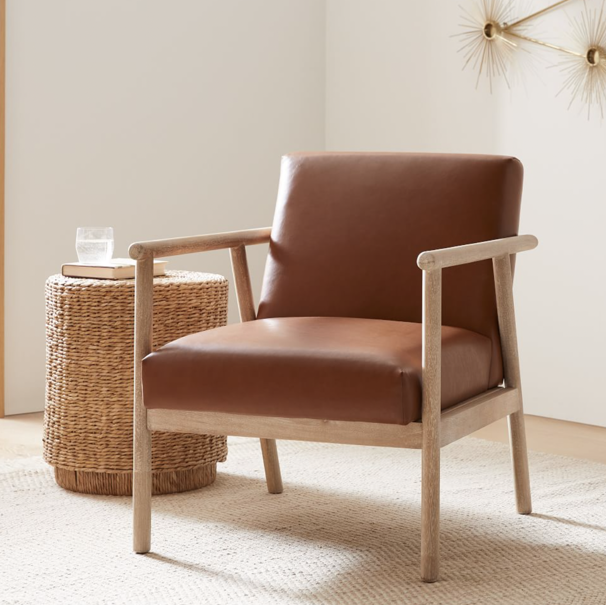 Beck Chair, Mango Wood, Vegan Leather 