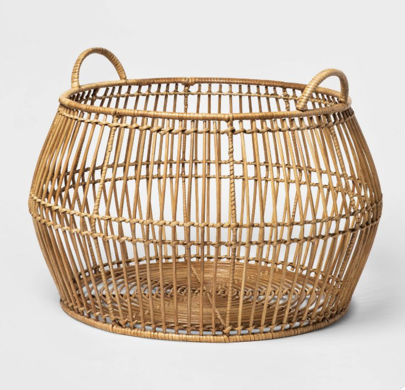 Round Decorative Basket, Natural 
