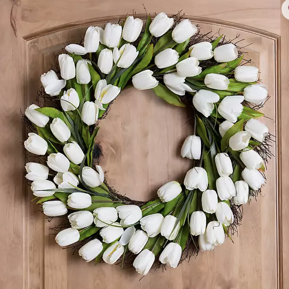 White Tulip Wreath 