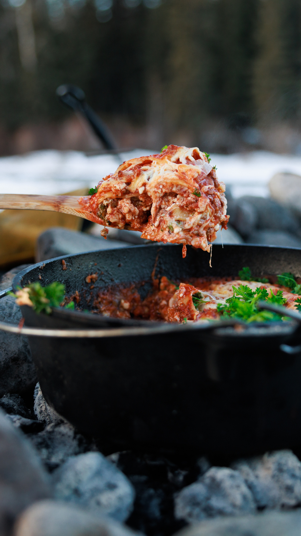 Delicious Dutch-Oven Campfire Lasagna — CAMP KITCHEN