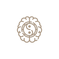 Holistic philosophy icon — brain with yin yang symbol