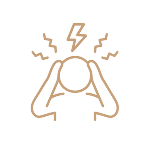 Stress treatment icon — person with stress energy bolts symbol representing chronic stress